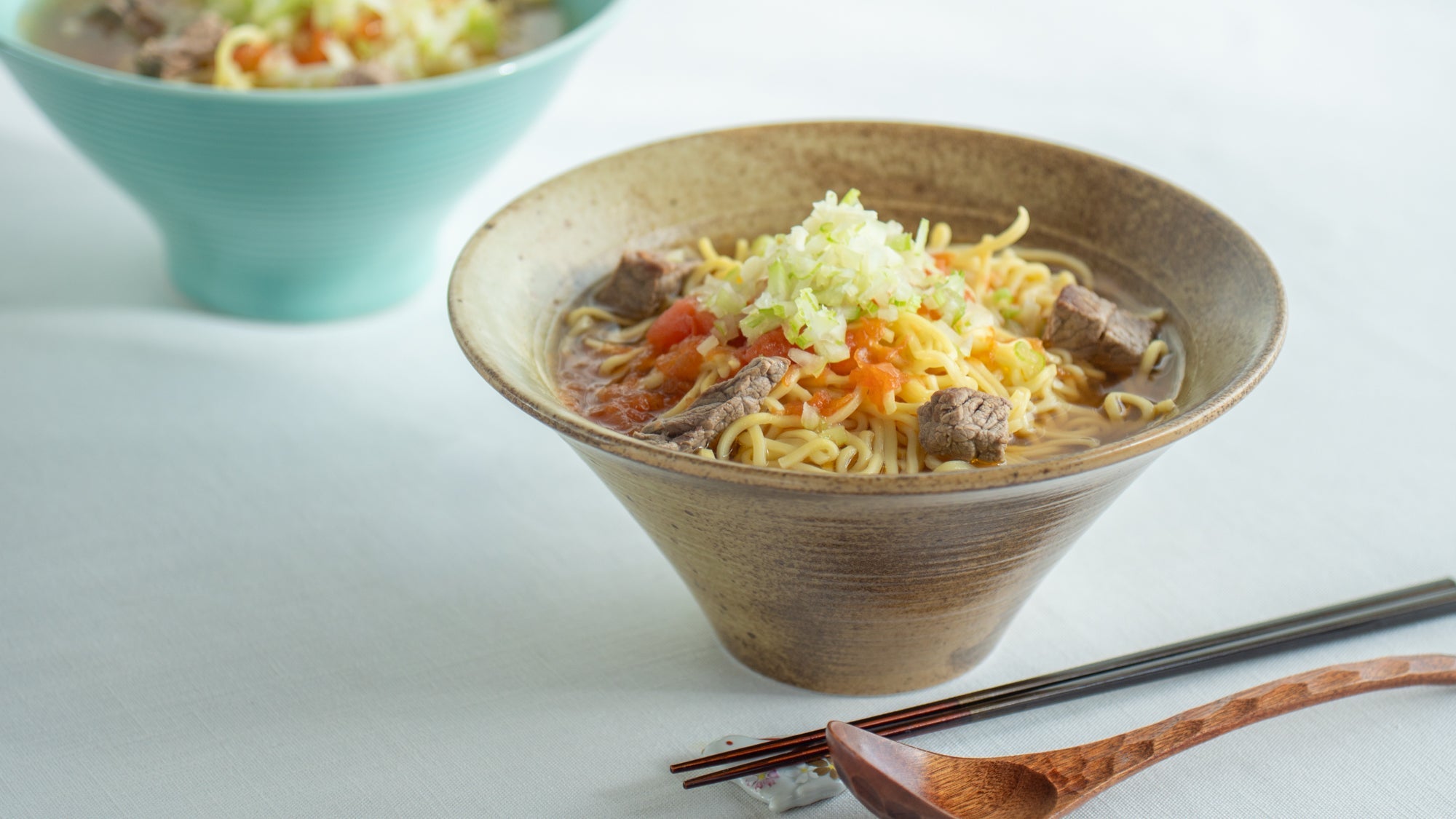 Beef Ramen with Tomato and Celery