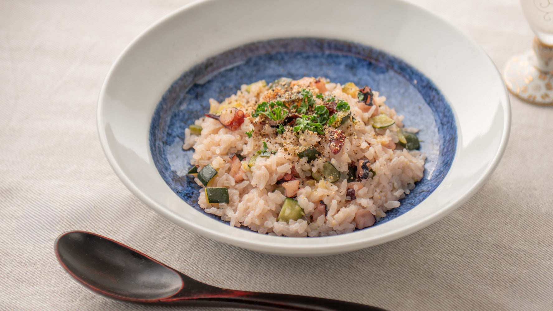Akari's Recipe: Braised Rice with Octopus and Zucchini