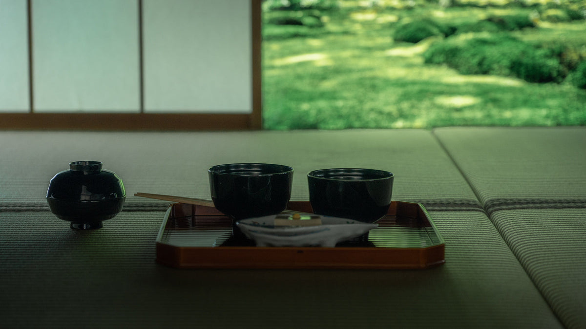 Cha-kaiseki meal served in a traditional Japanese tea room