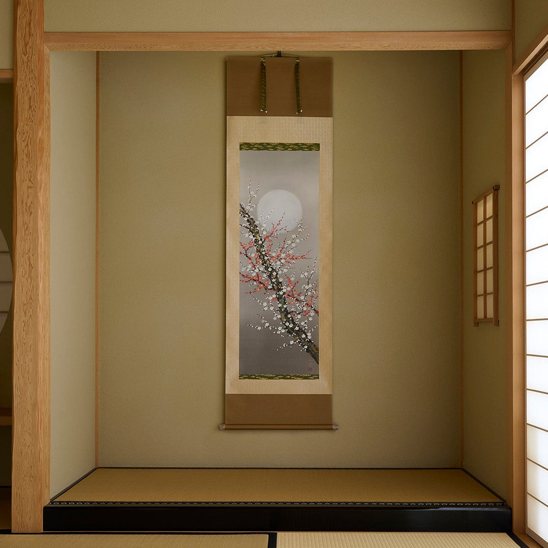 Kakejiku Fleurs de Prunier sous la Lune