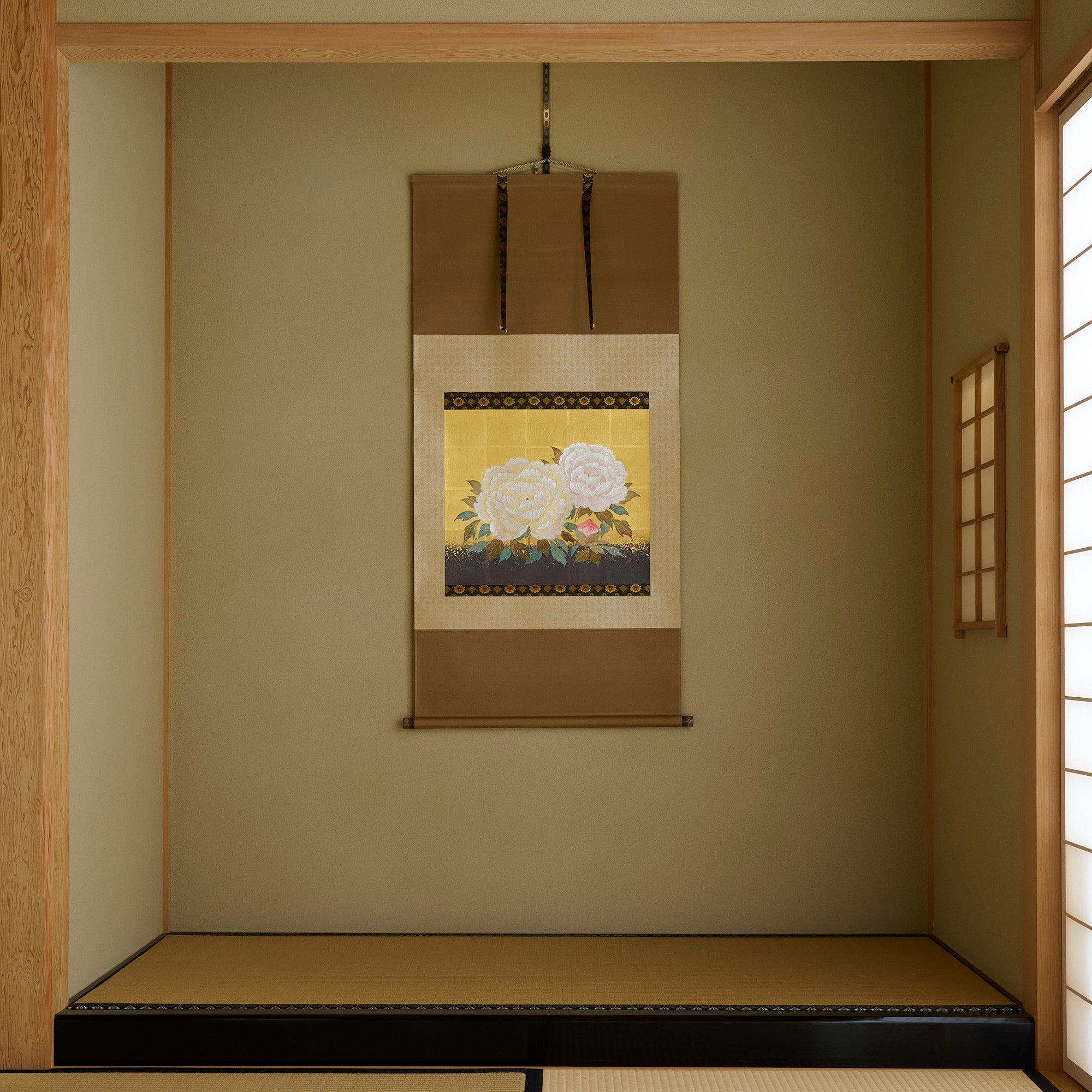 Auspicious Peony Kakejiku Hanging Scroll