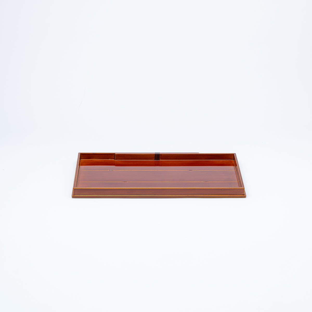 Golden Amber Double-Rim Rectangular Tray