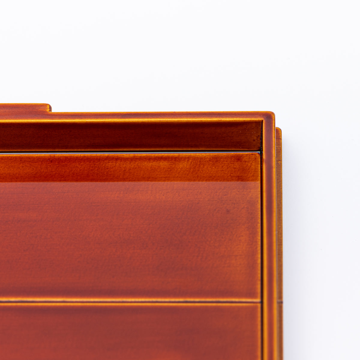 Golden Amber Double-Rim Rectangular Tray