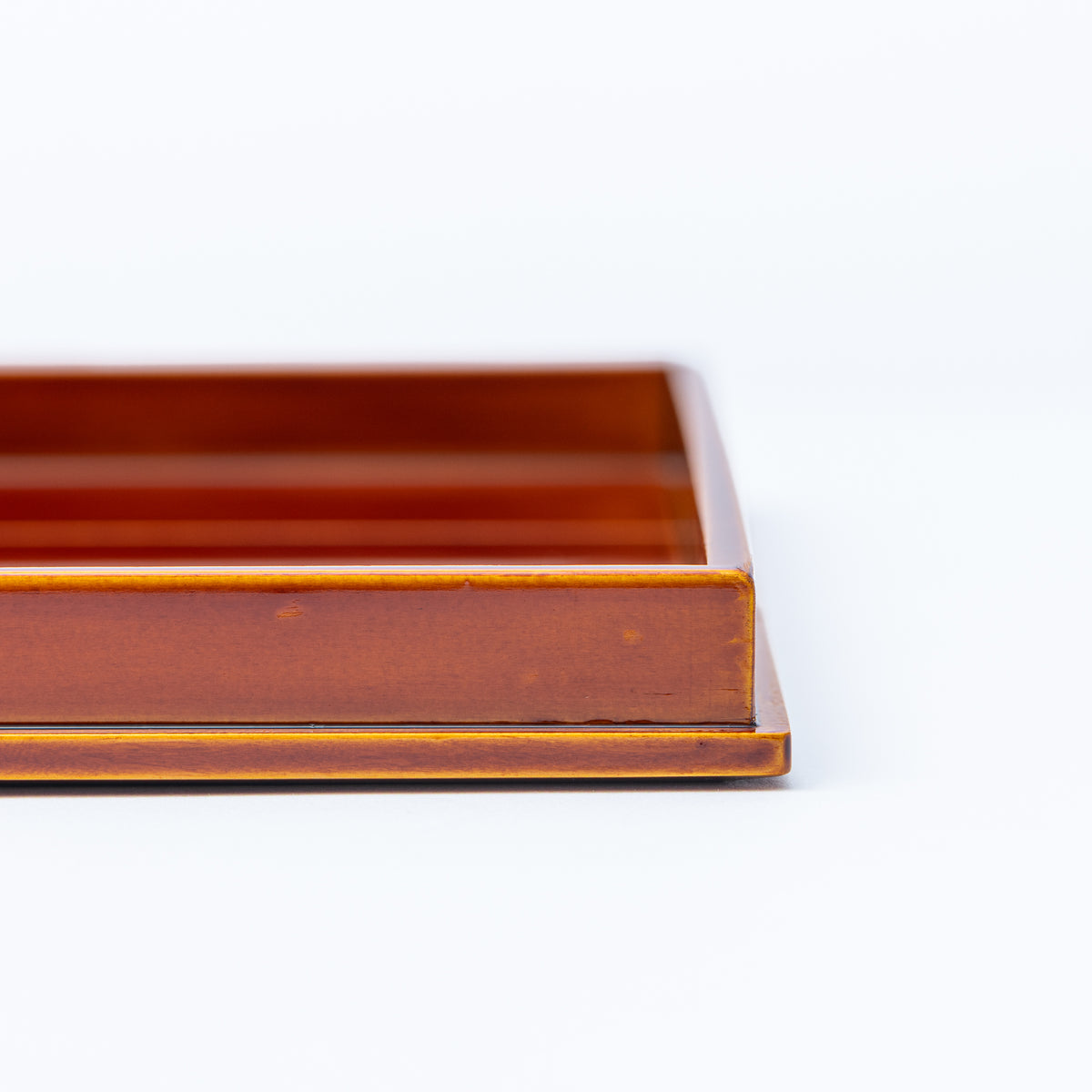 Golden Amber Double-Rim Rectangular Tray