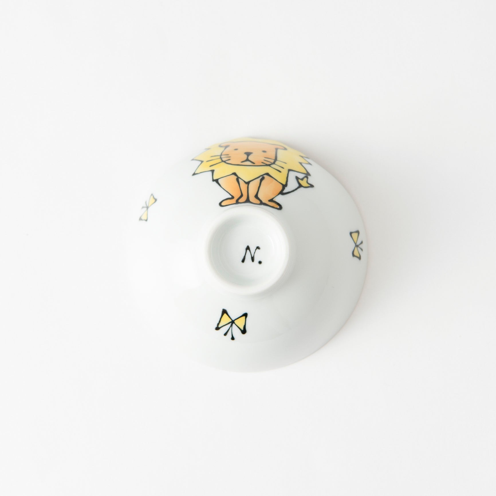 Rim-Peeking Animals Designed Japanese Rice Bowl