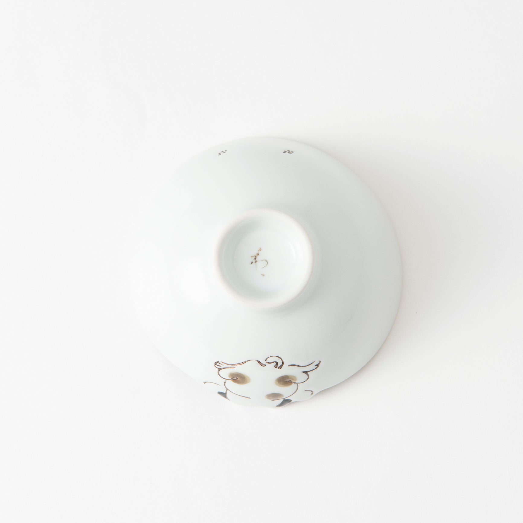 Rim-Peeking Animals Designed Japanese Rice Bowl