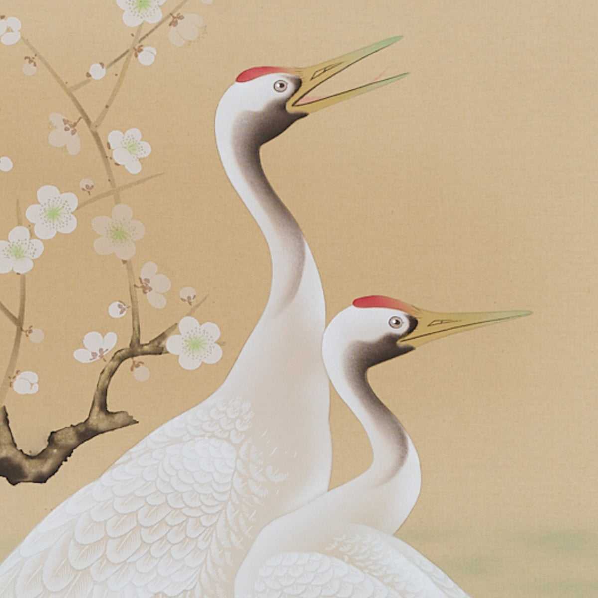 Cranes and Turtles Kakejiku Hanging Scroll