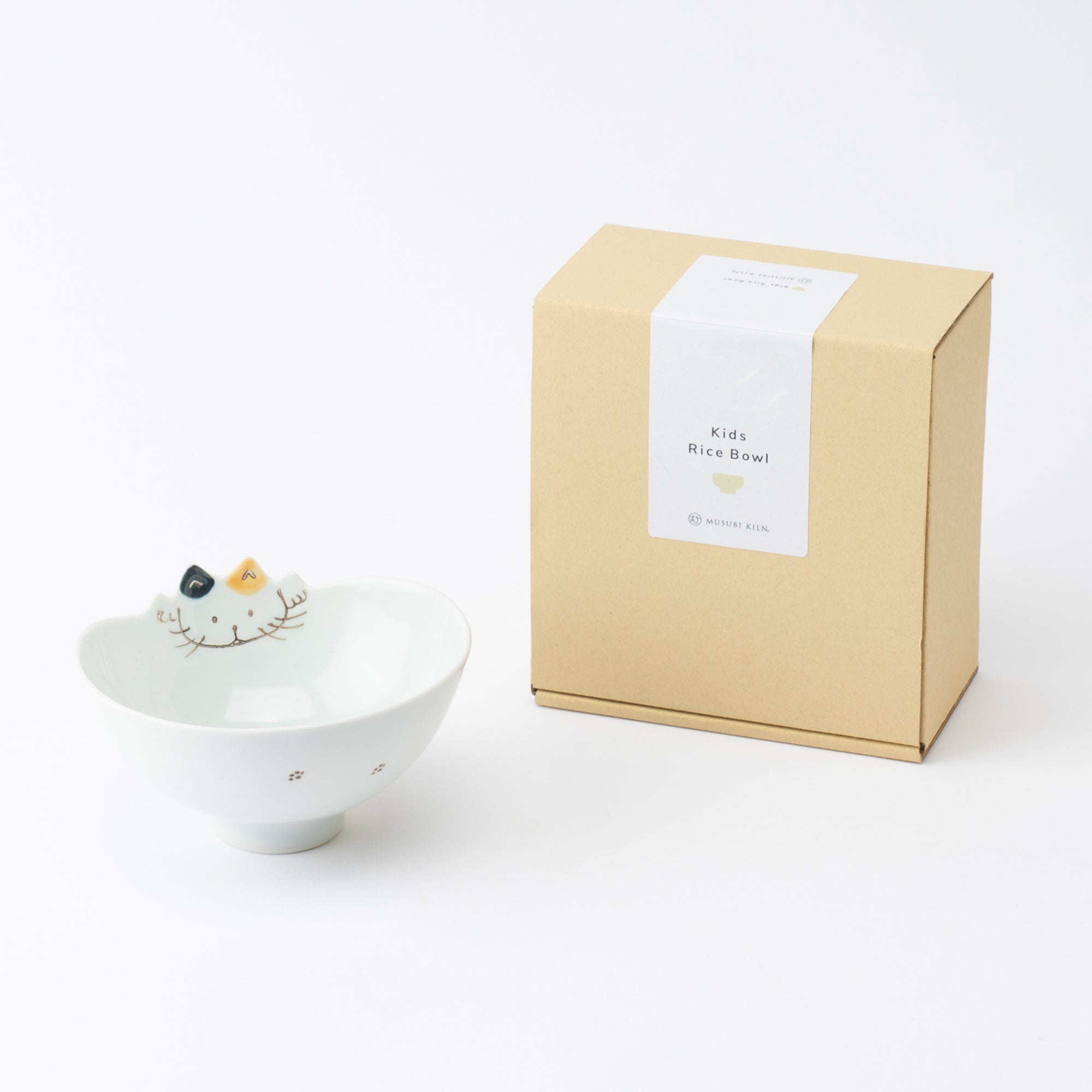 Rim-Peeking Animals Designed Japanese Rice Bowl