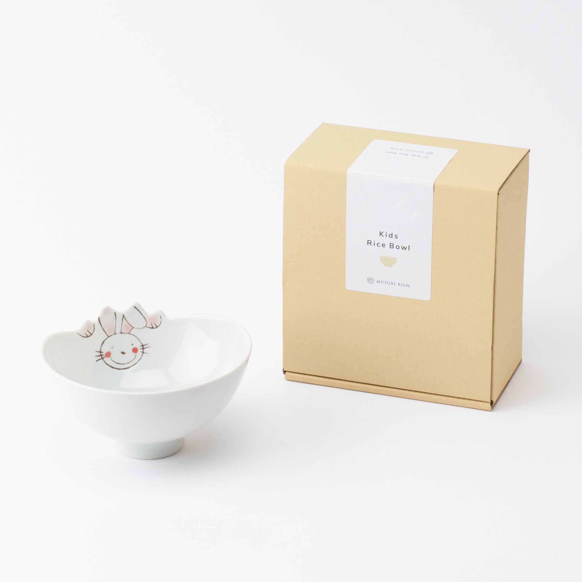 Rim-Peeking Animals Designed Japanese Rice Bowl
