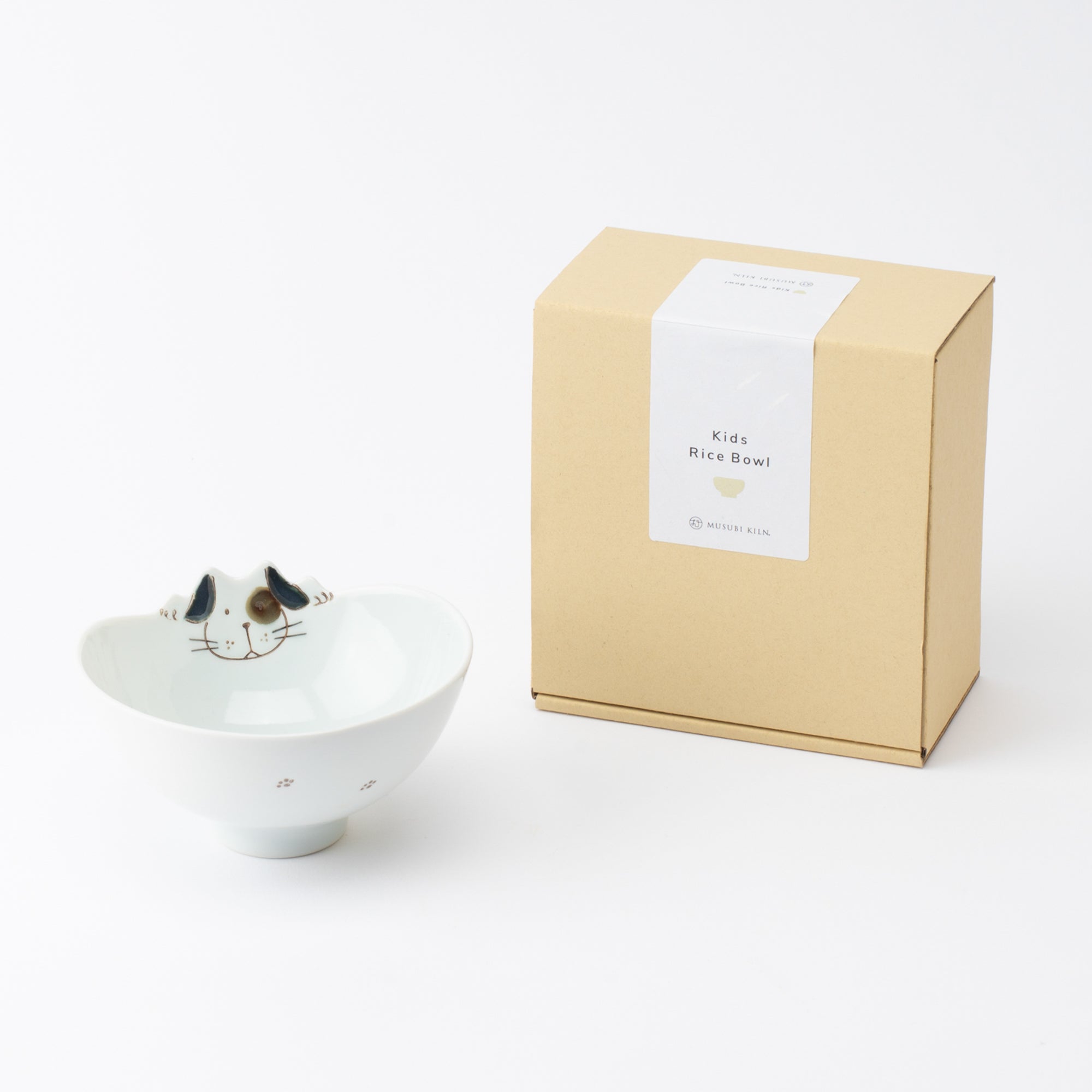 Rim-Peeking Animals Designed Japanese Rice Bowl