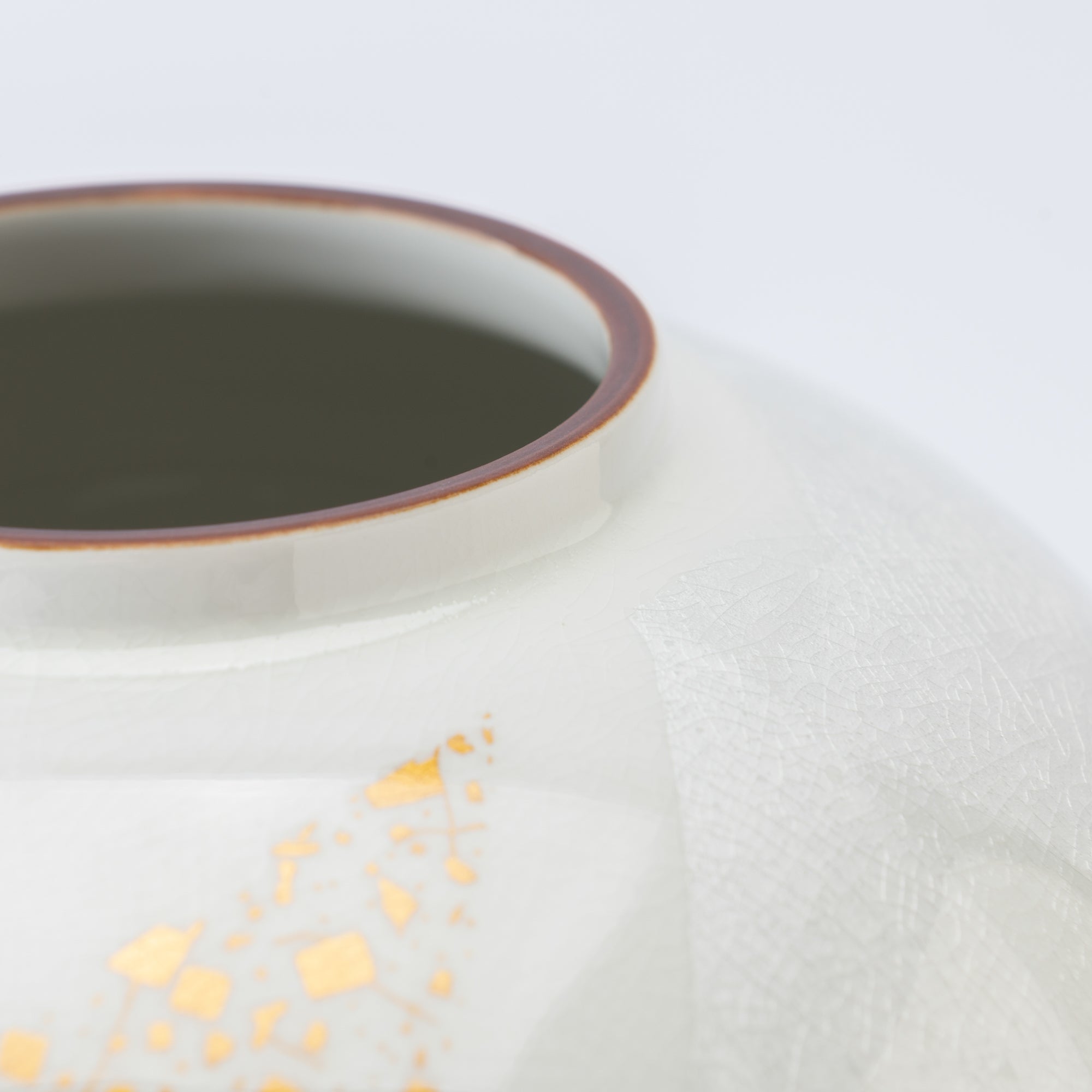 Ginsai Crane Round Japanese Flower Vase 6.9 IN