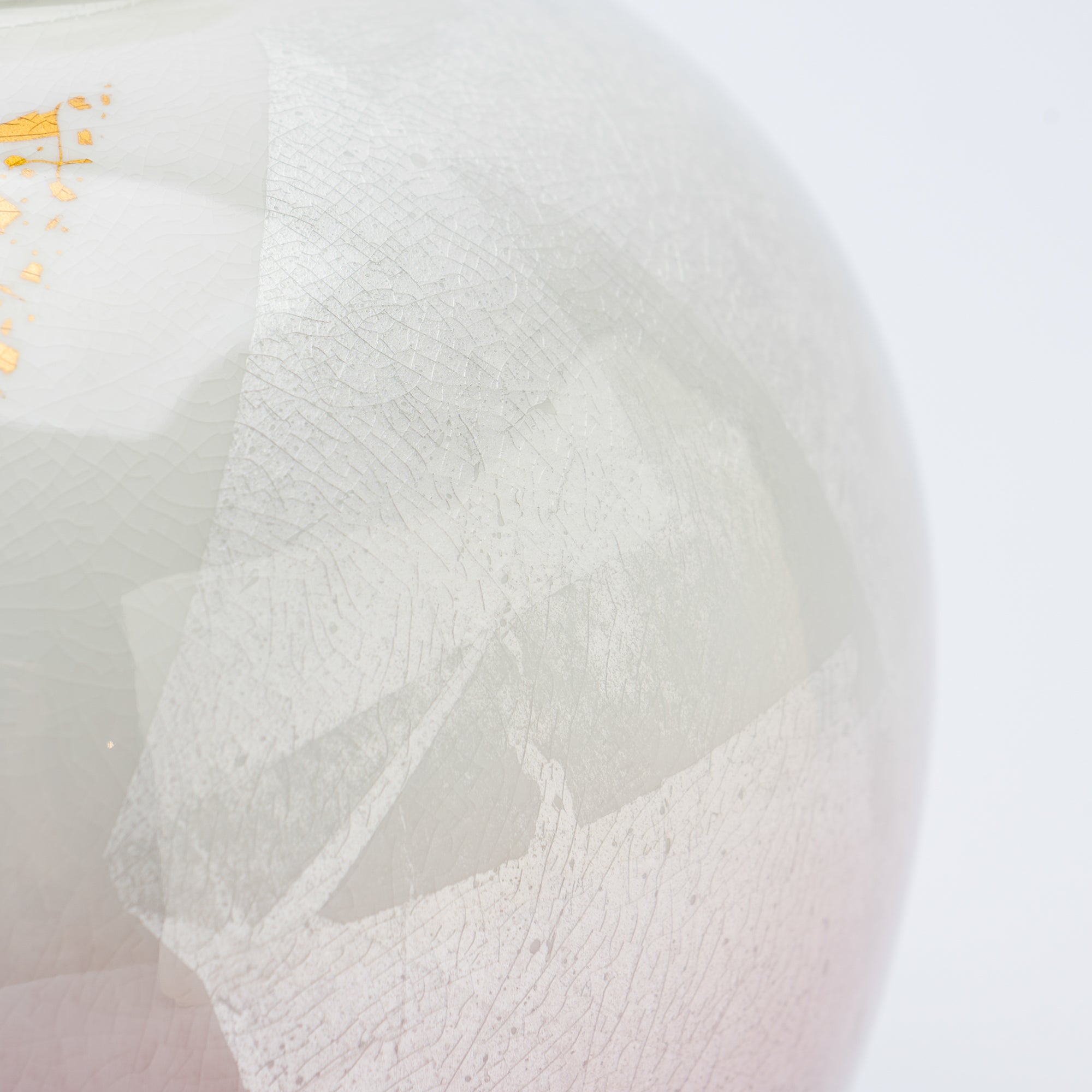 Ginsai Crane Round Japanese Flower Vase 6.9 IN