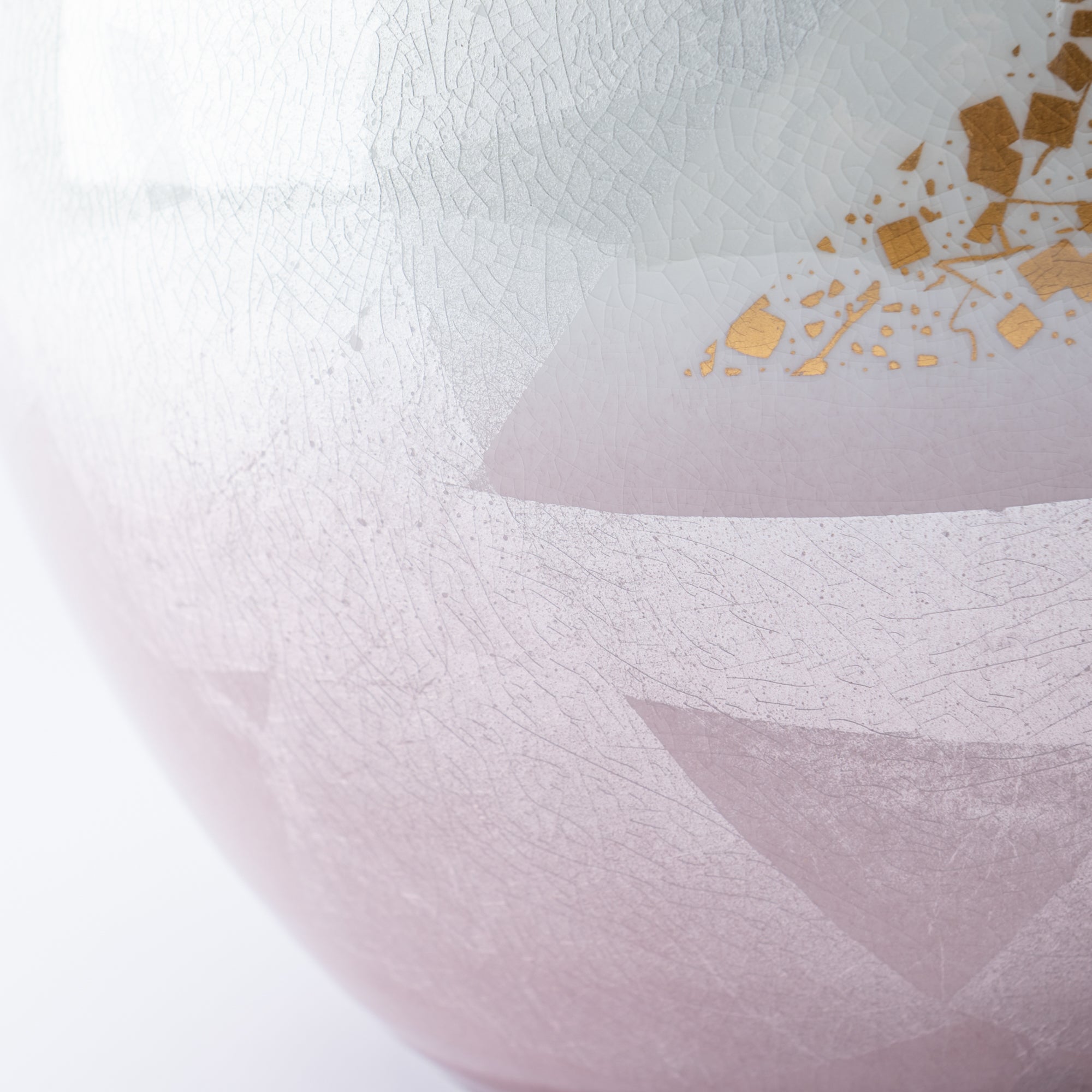 Ginsai Crane Round Japanese Flower Vase 8.1 IN