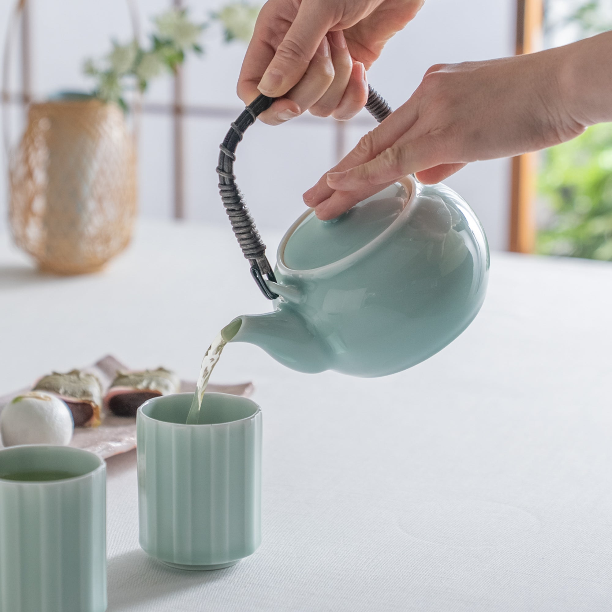 Nabeshima Celadon Japanese Teapot