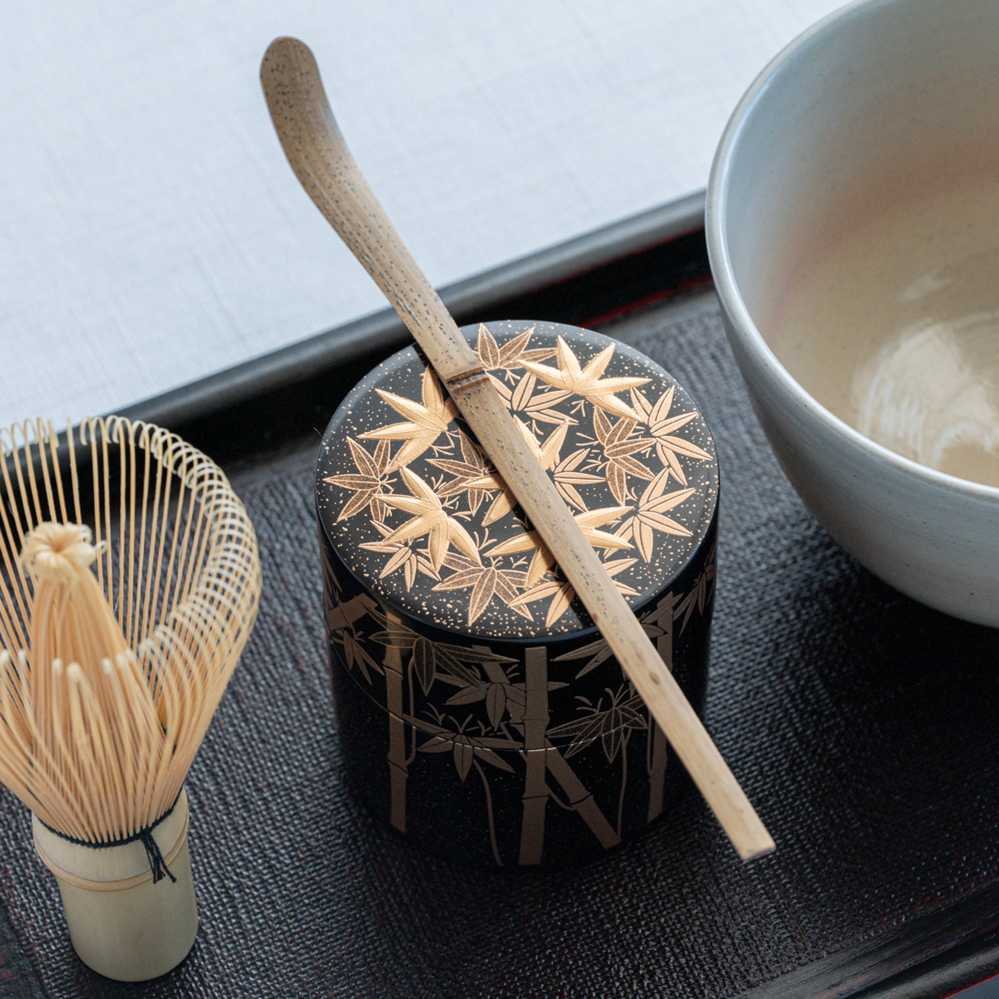 Golden Bamboo Nakatsugi Matcha Container
