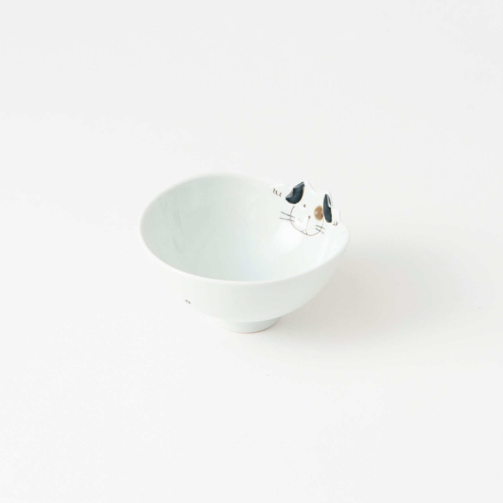 Rim-Peeking Animals Designed Japanese Rice Bowl
