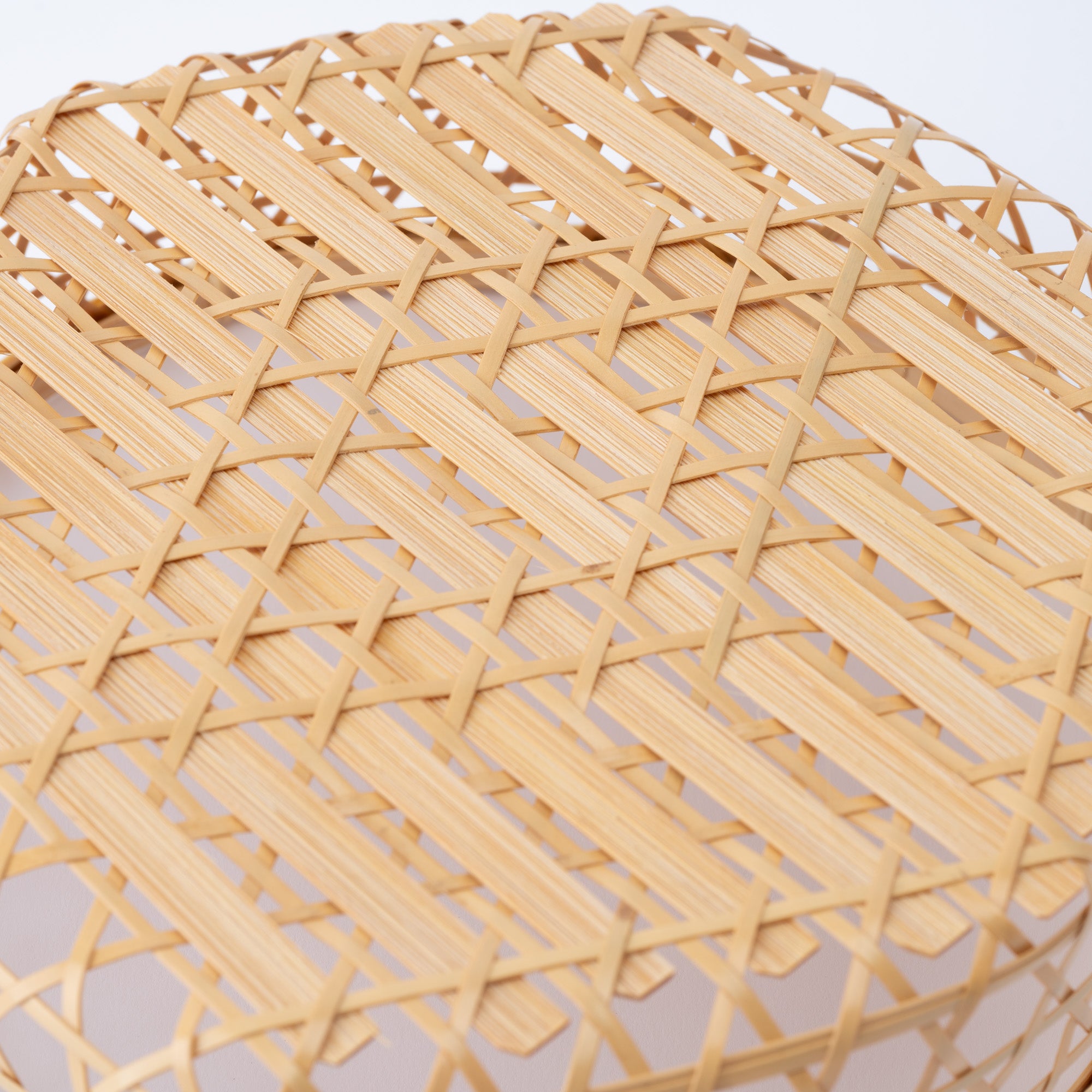 Hexagon Weave Bamboo Basket with Lid