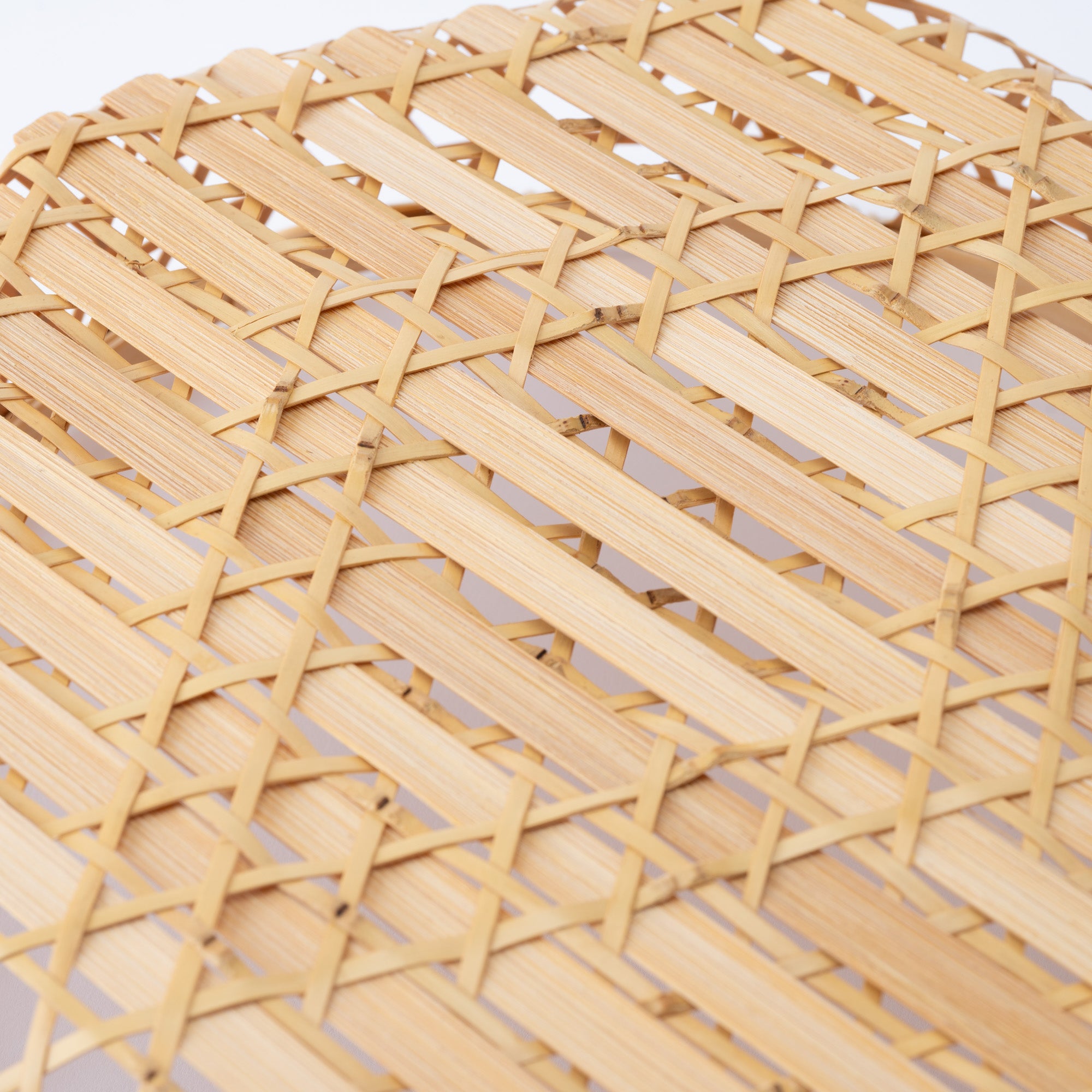Hexagon Weave Bamboo Basket with Lid