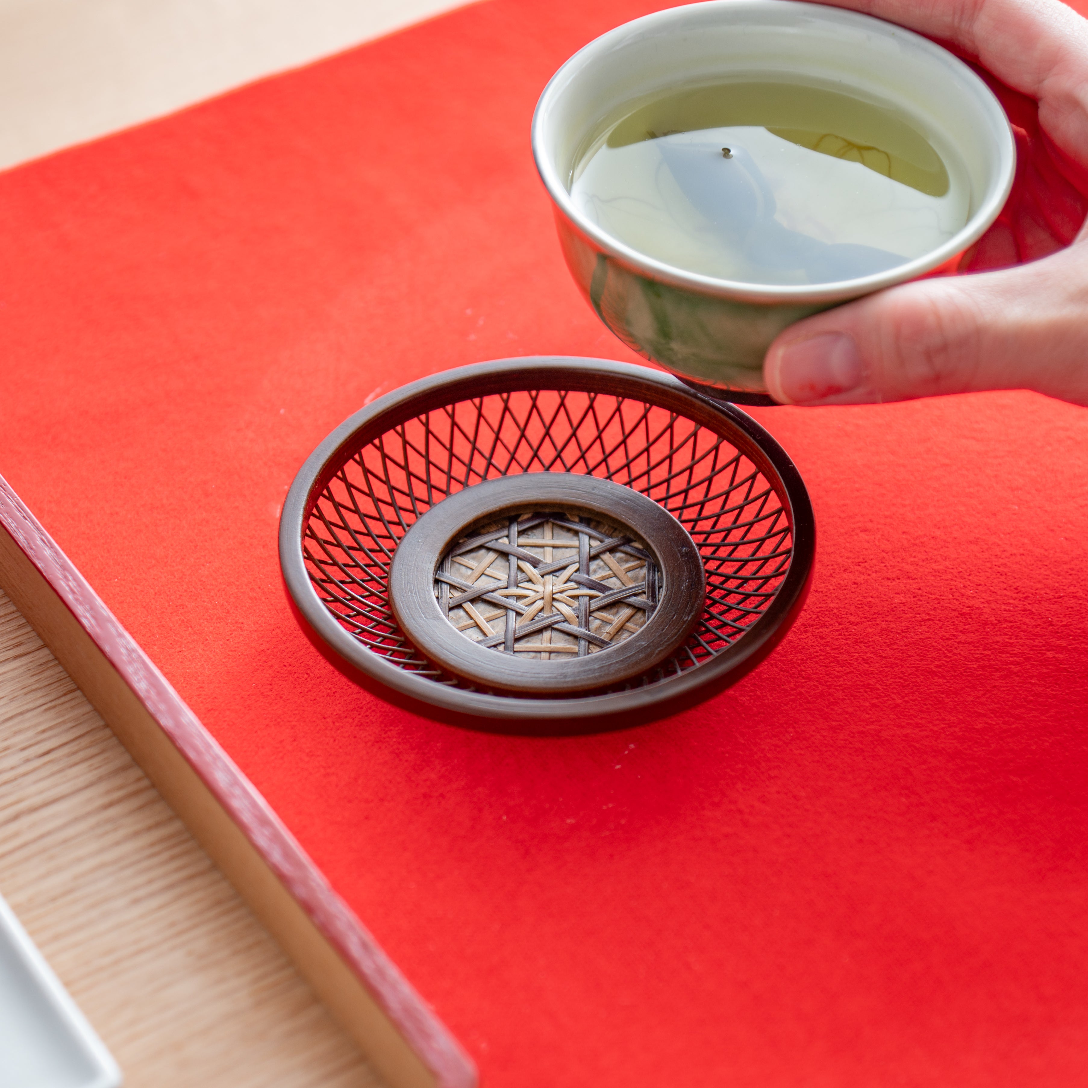 Ginto Suruga Bamboo Basketry Tea Coaster Set