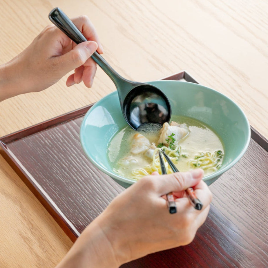 Round Grossy Lacquered Ramen Spoon