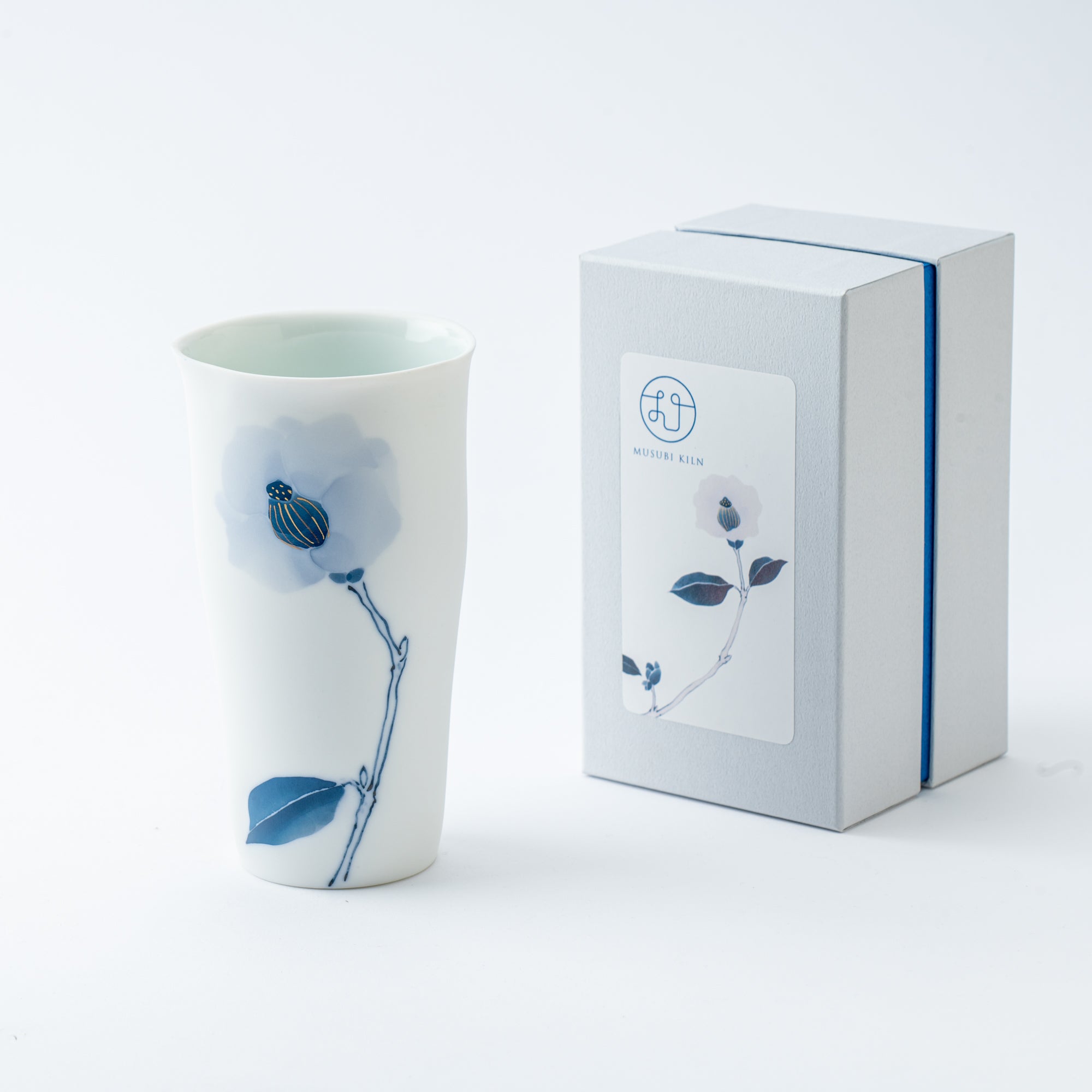 Blue Flower Camellia Beer Cup