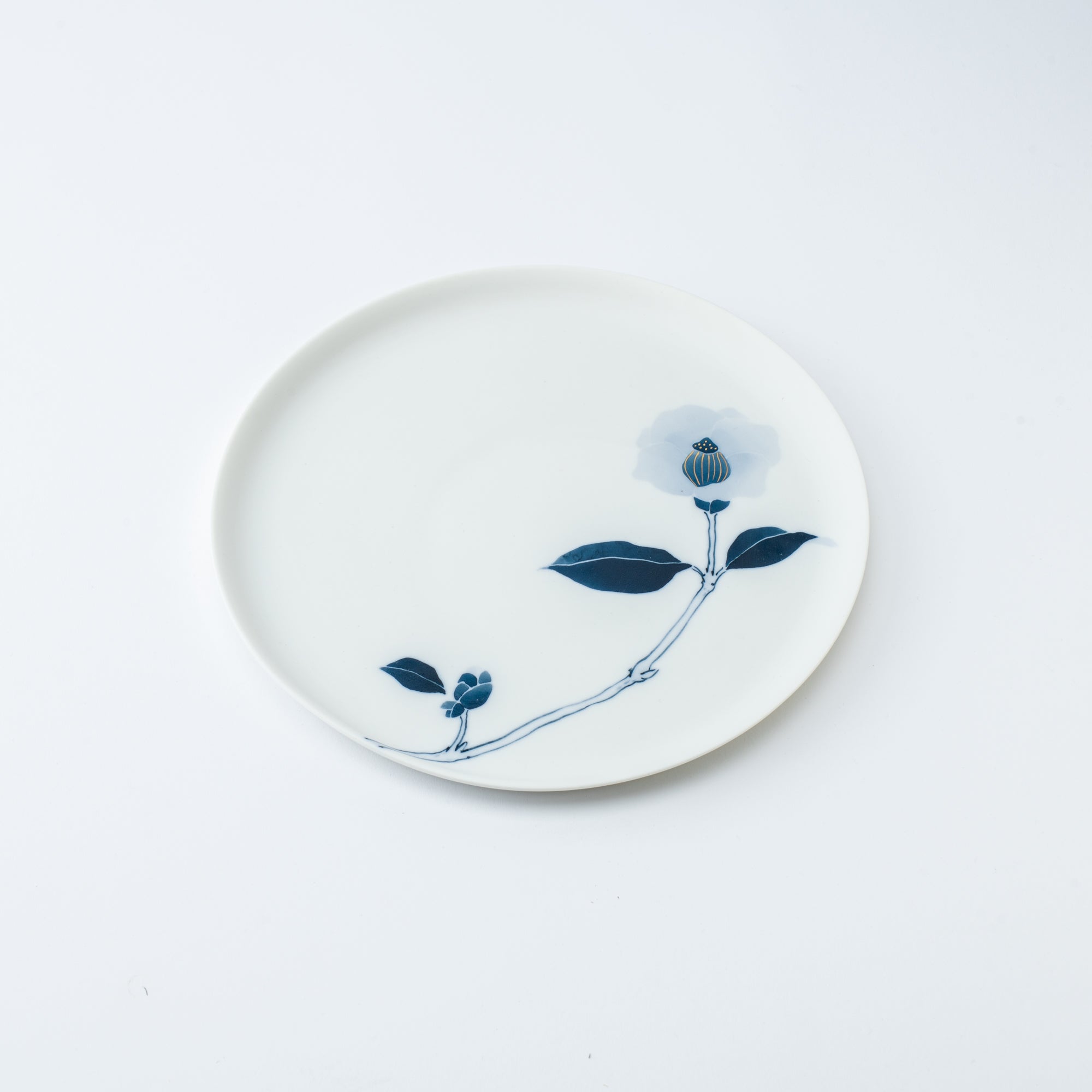 Blue Flower Camellia Dinner Plate