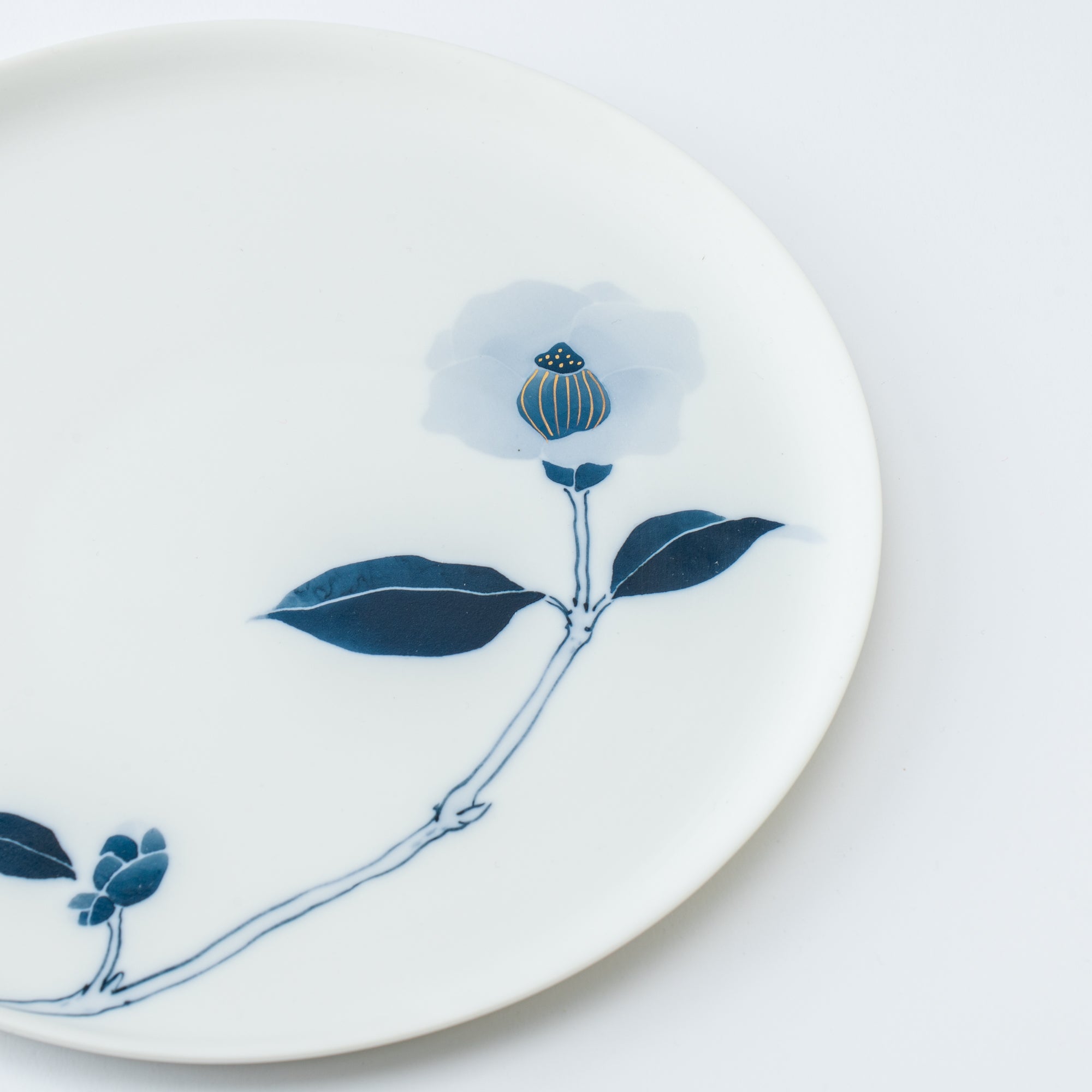 Blue Flower Camellia Dinner Plate
