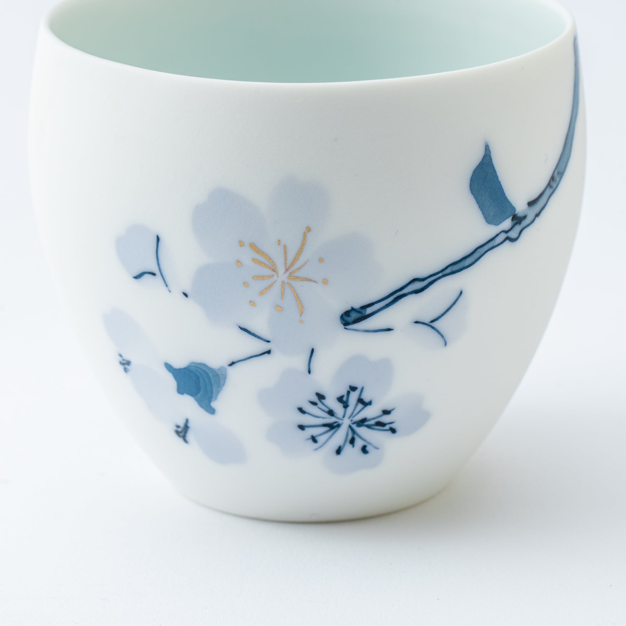Blue Flower Sakura Japanese Teacup