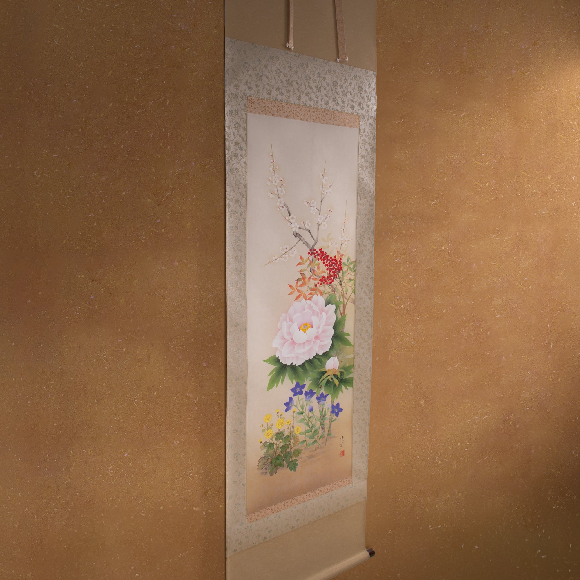 Flowers of the Four Seasons Kakejiku Hanging Scroll