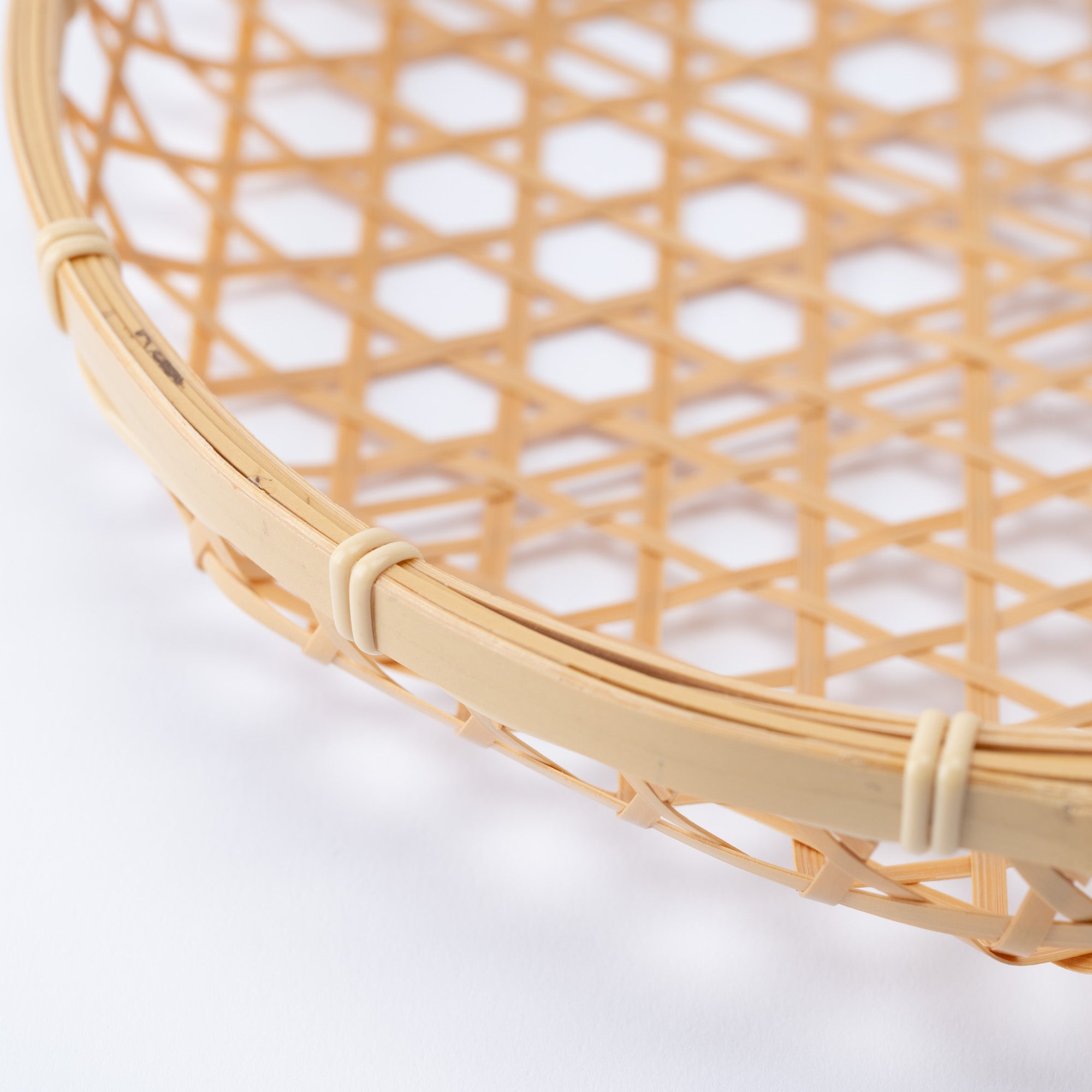 Hexagon Weave Bamboo Basket with Lid