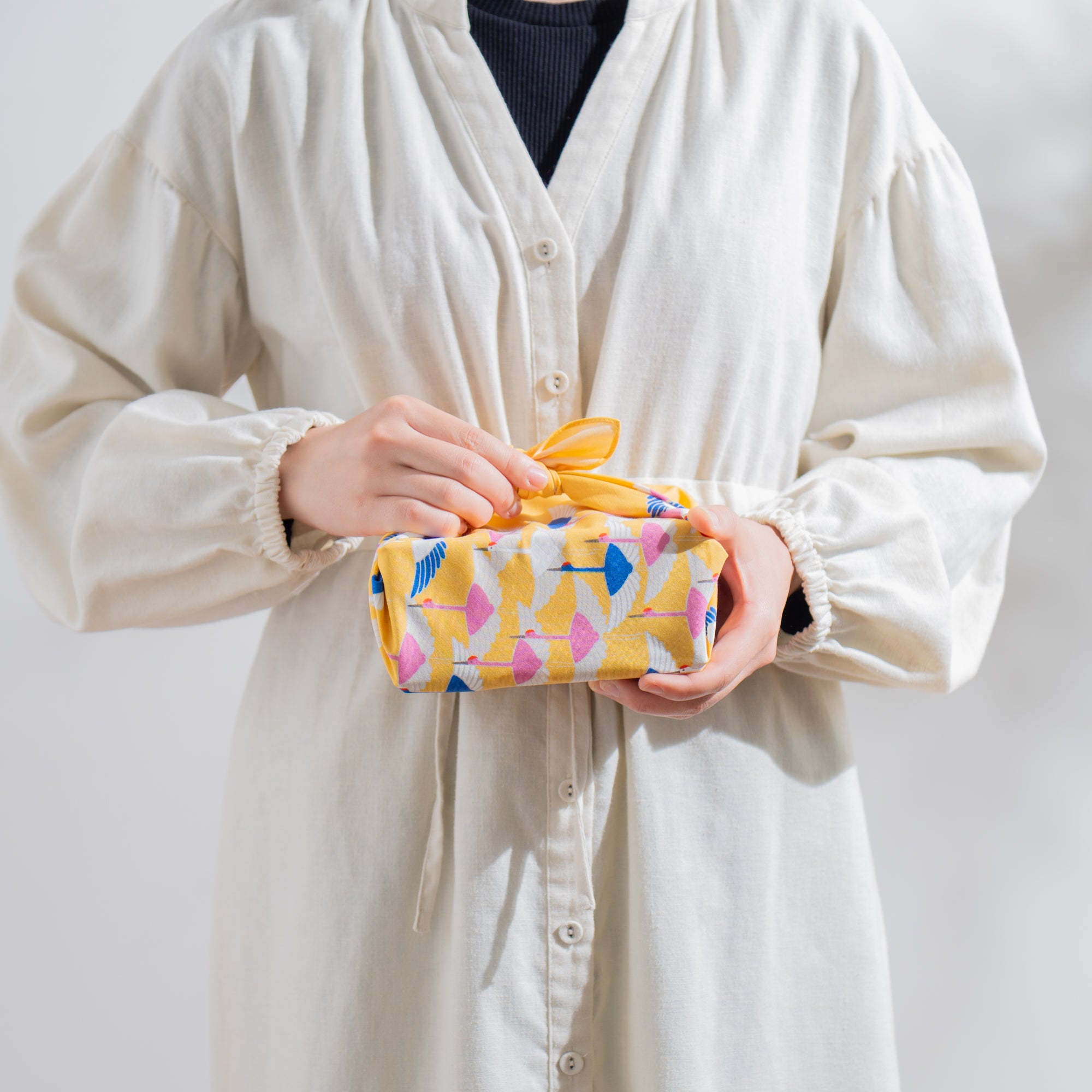 Cranes Organic Cotton Furoshiki 19.7 in