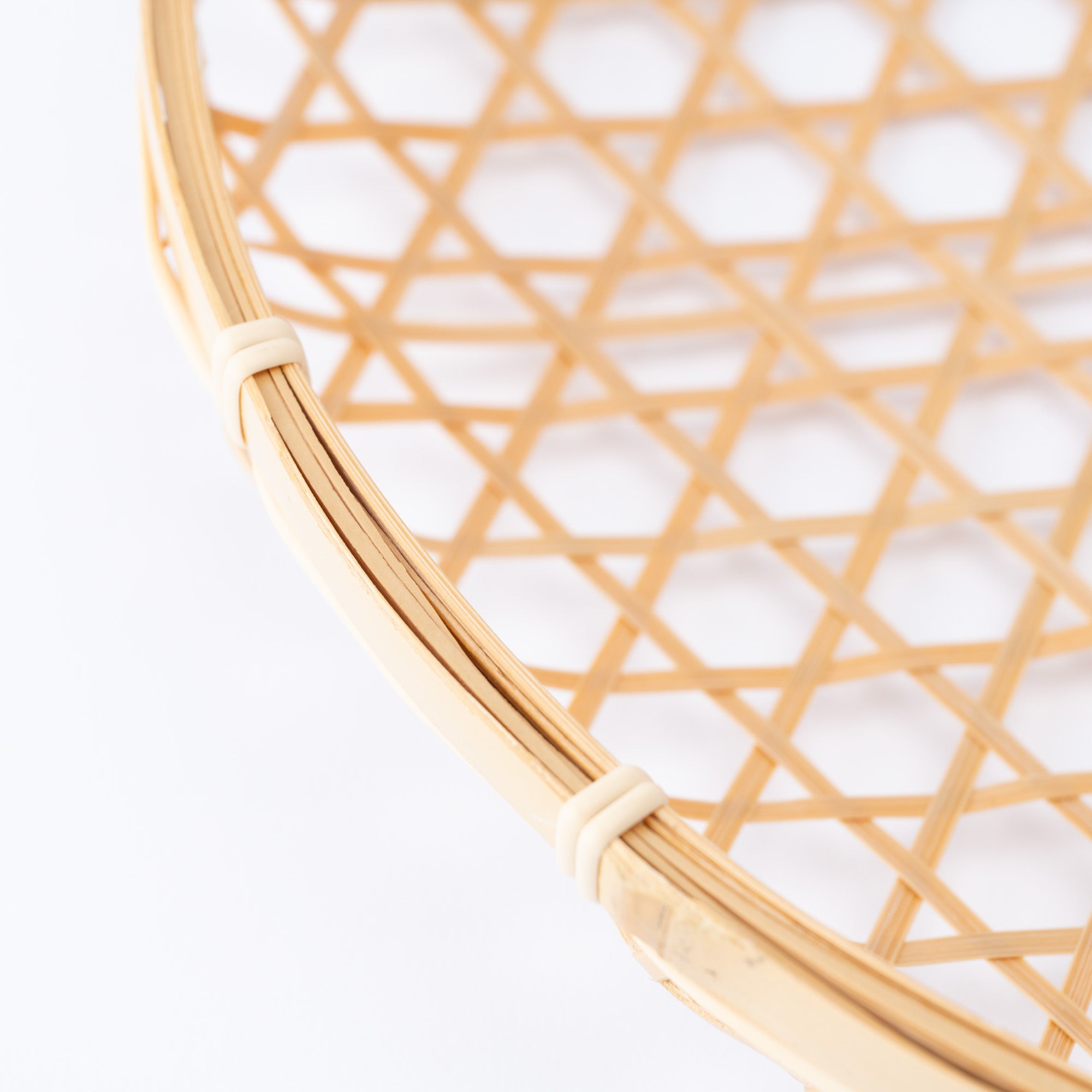 Hexagon Weave Bamboo Basket with Lid