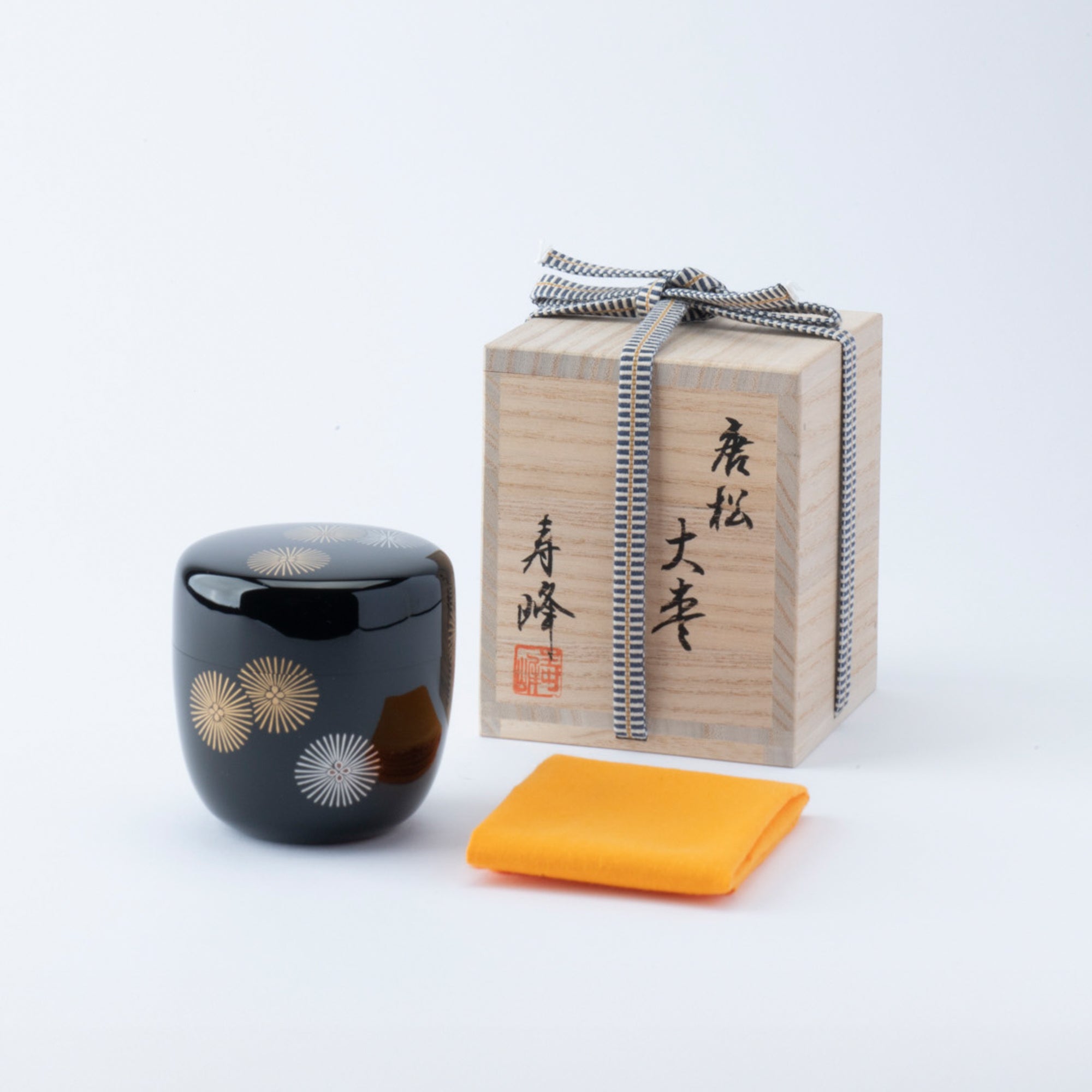 Gold and Silver Larch Tree Natsume Matcha Container