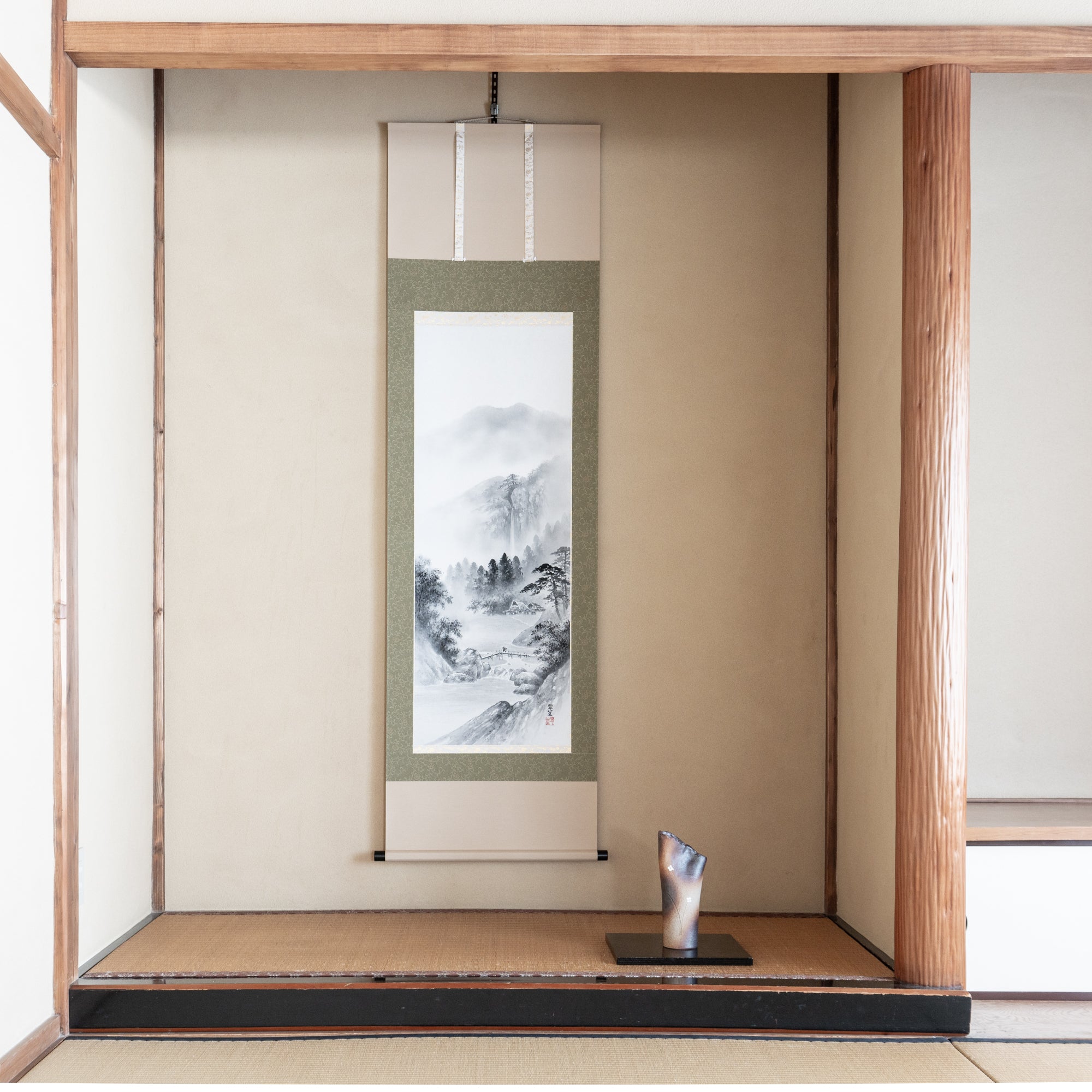 Landscape in Ink Painting Kakejiku Hanging Scroll