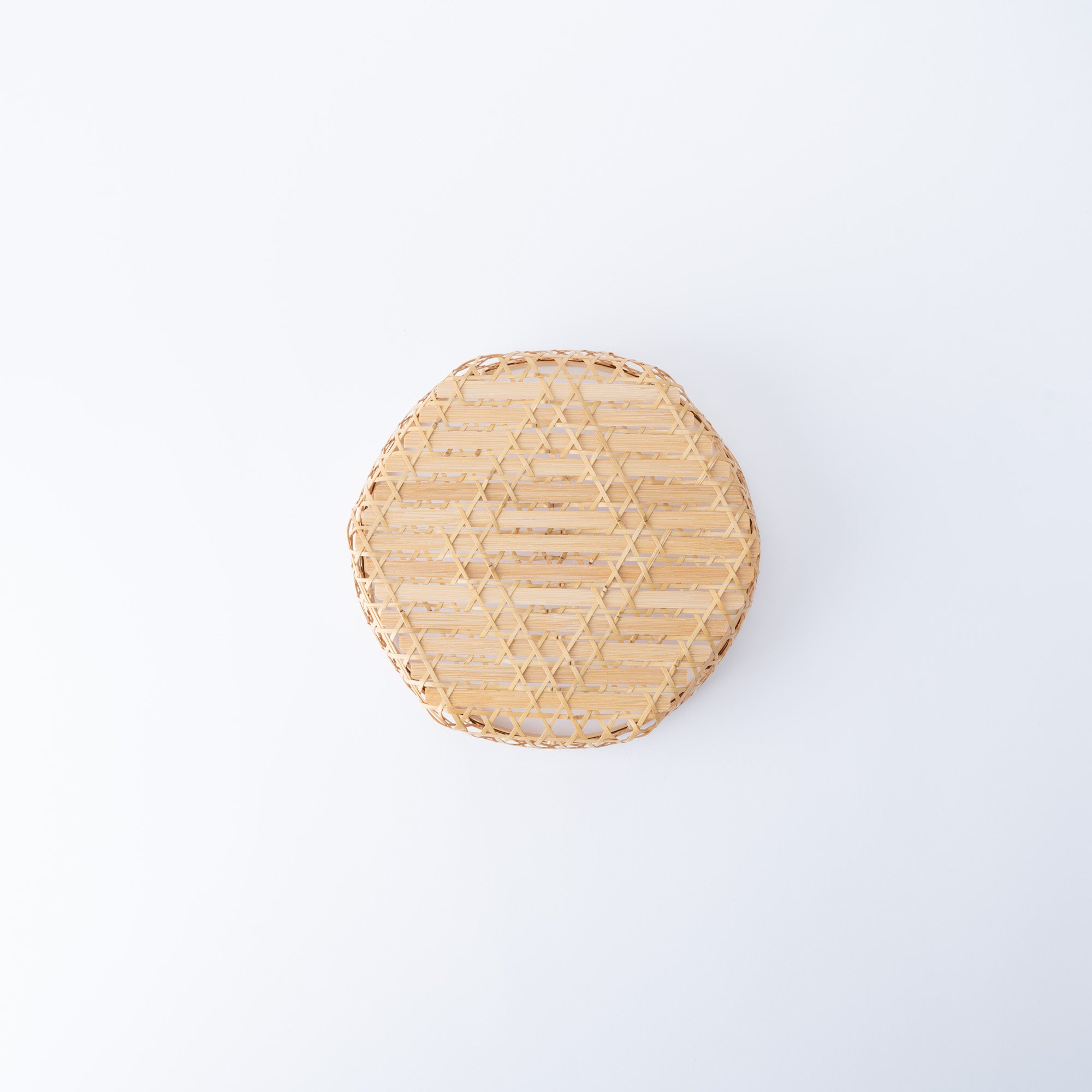Hexagon Weave Bamboo Basket with Lid
