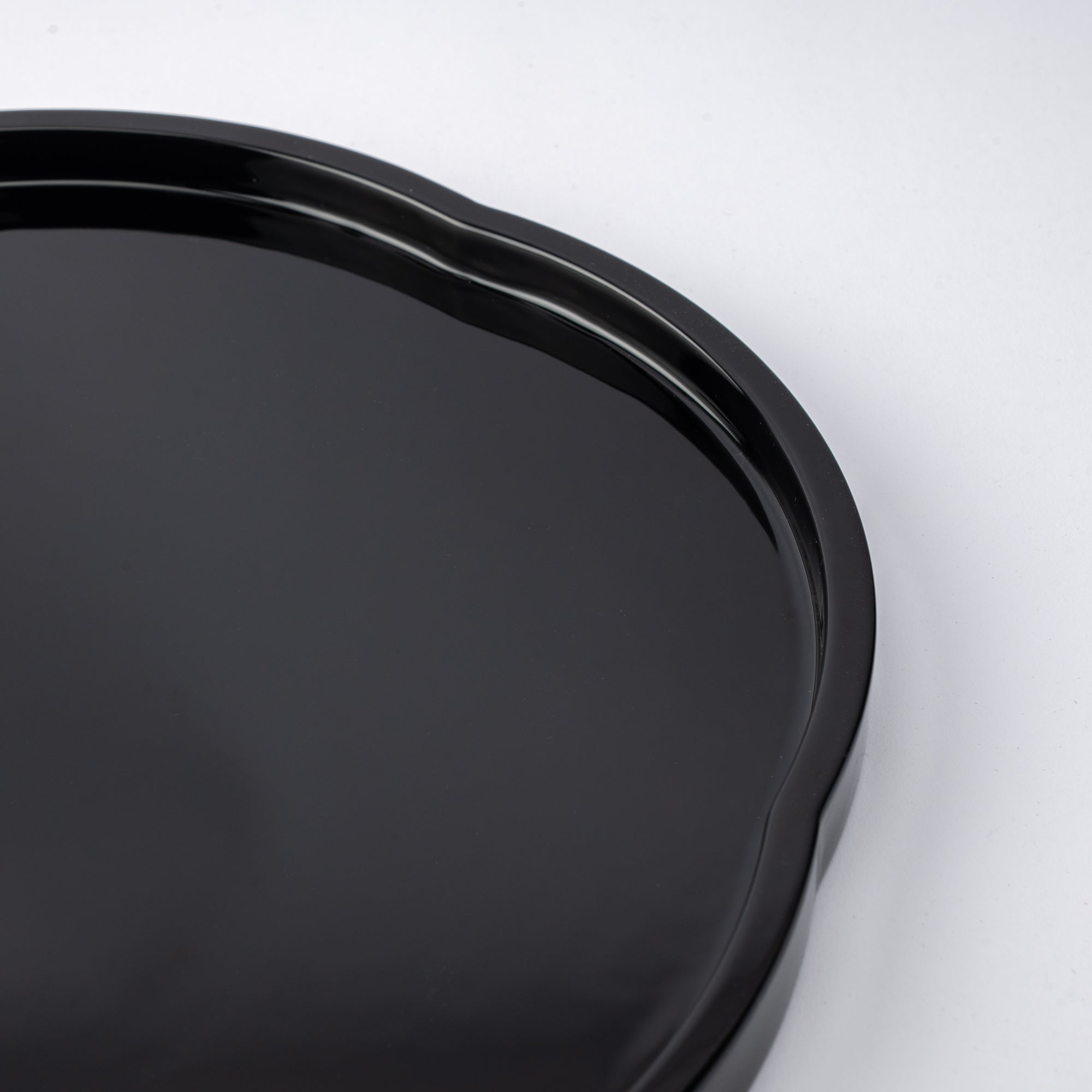 Black Plum-Shaped Serving Tray 11.6 IN