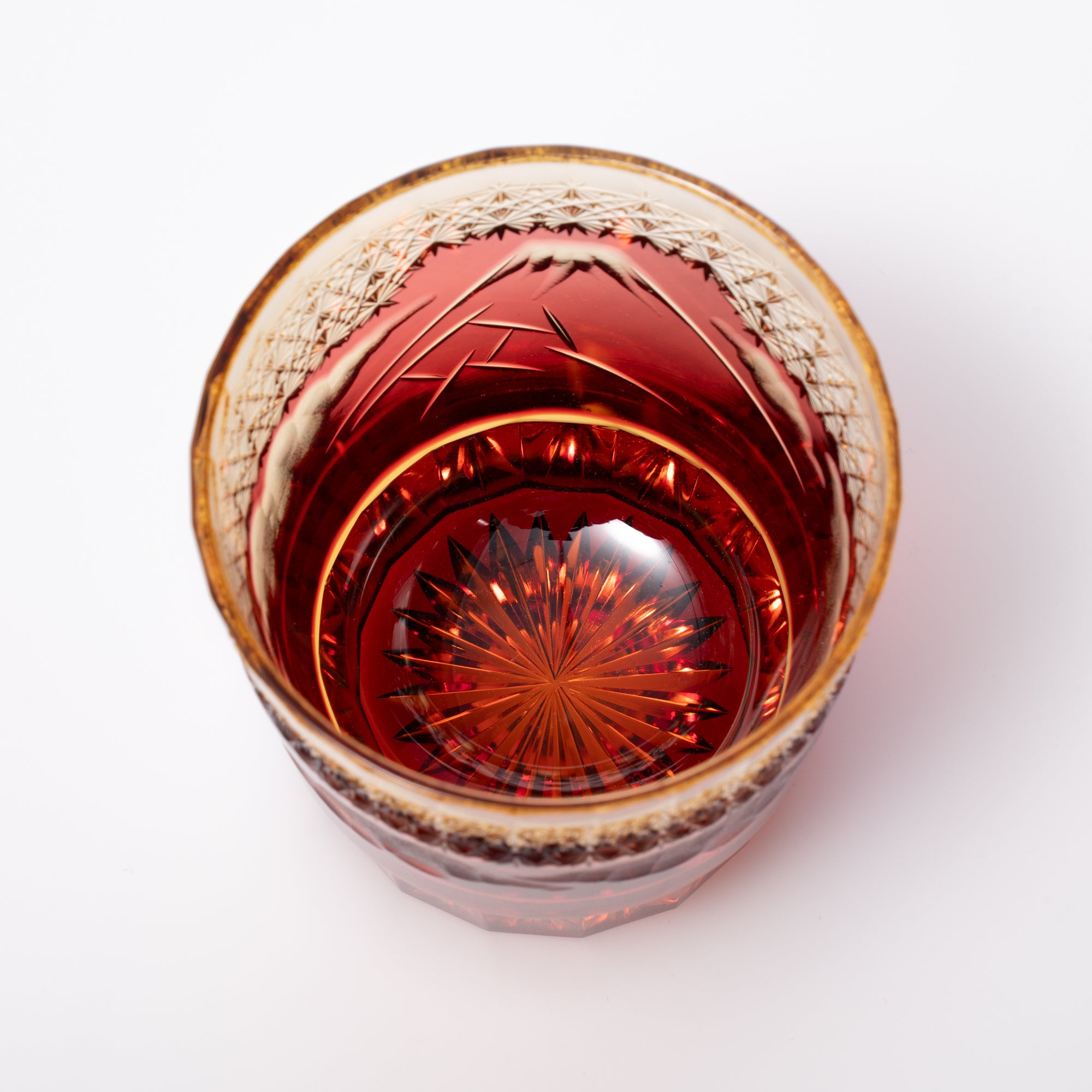 Hokusai Mt. Fuji Edo Kiriko Whiskey Glass