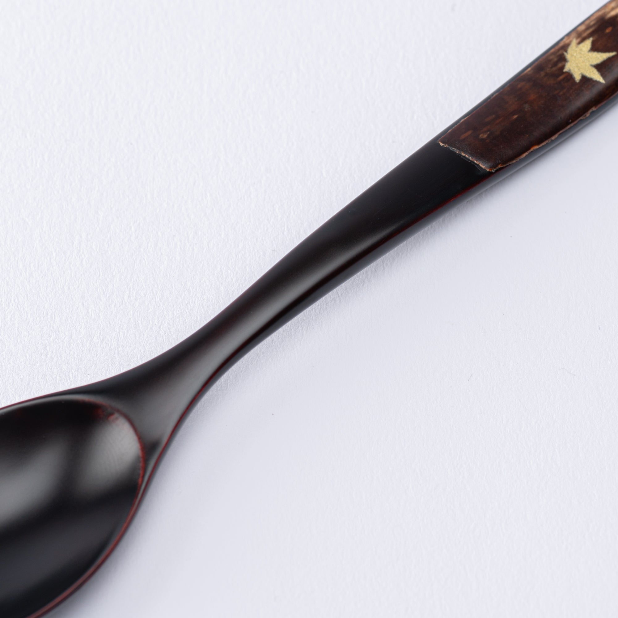 Golden Maple Leaf Dessert Spoon