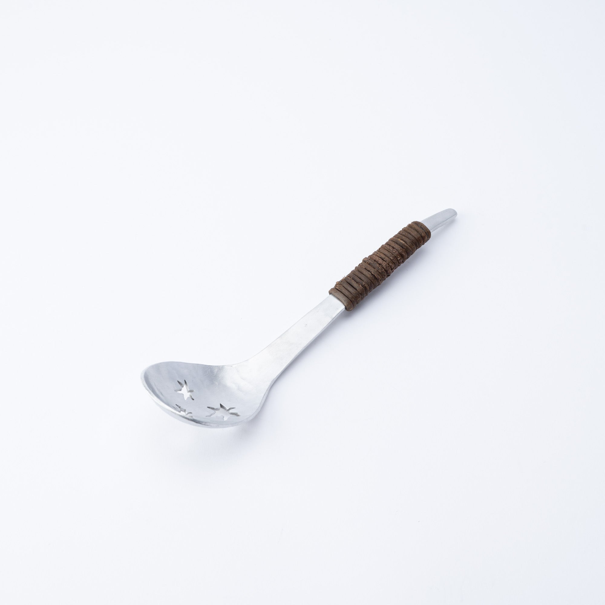 Aluminum Hammered Leaf Slotted Spoon