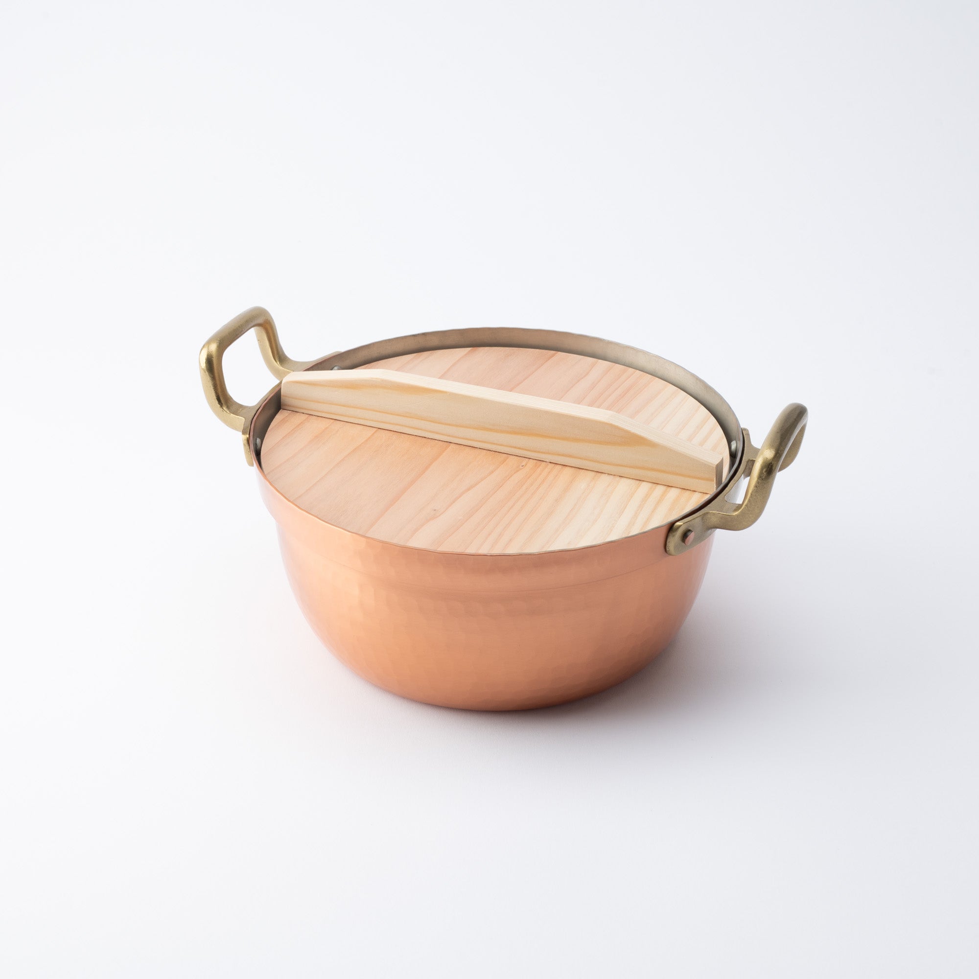 Shallow Copper Pot with Lid