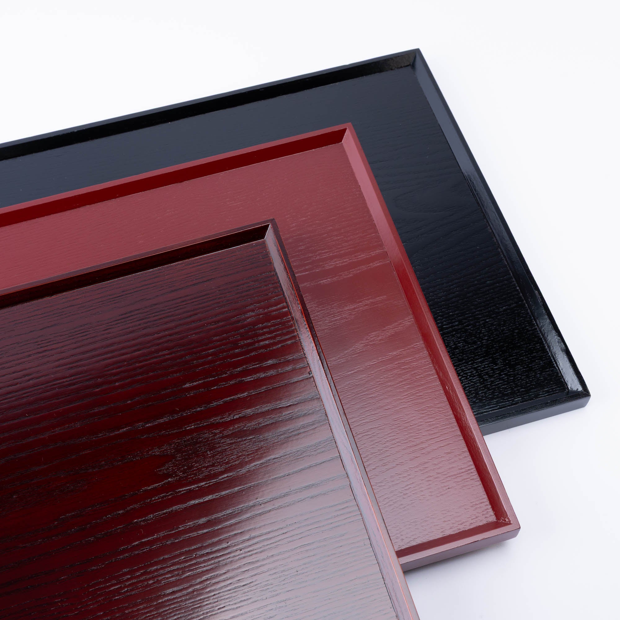 Wood Grained Lacquerware Serving Tray
