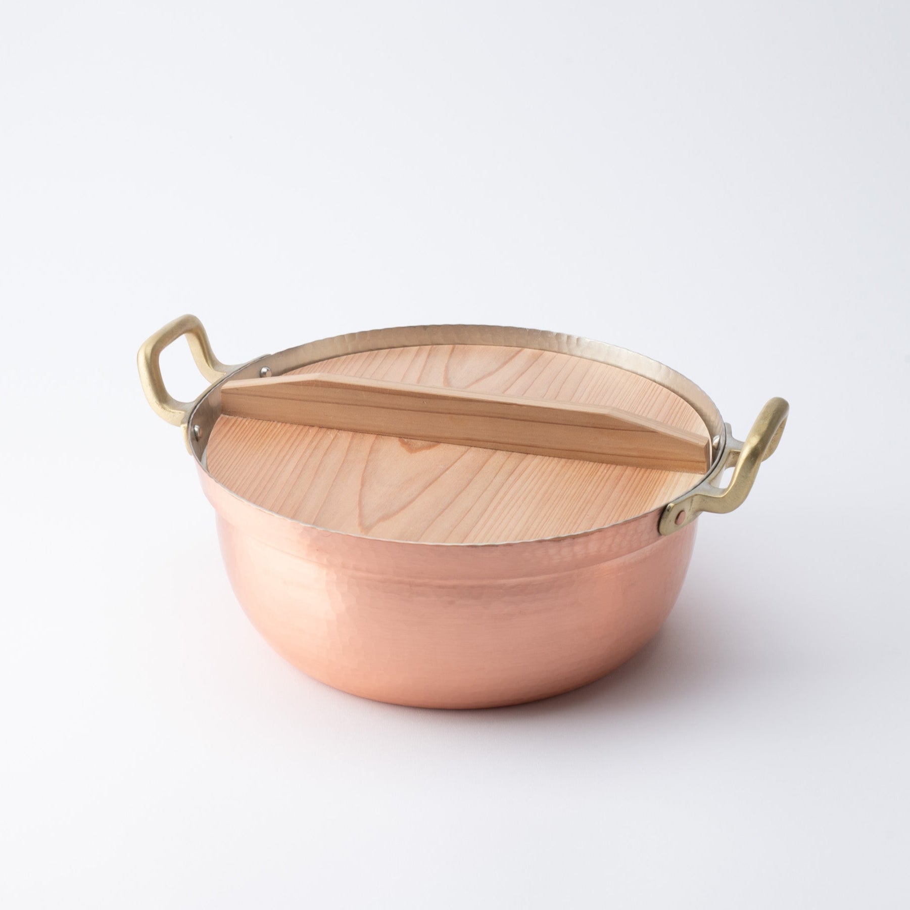 Shallow Copper Pot with Lid