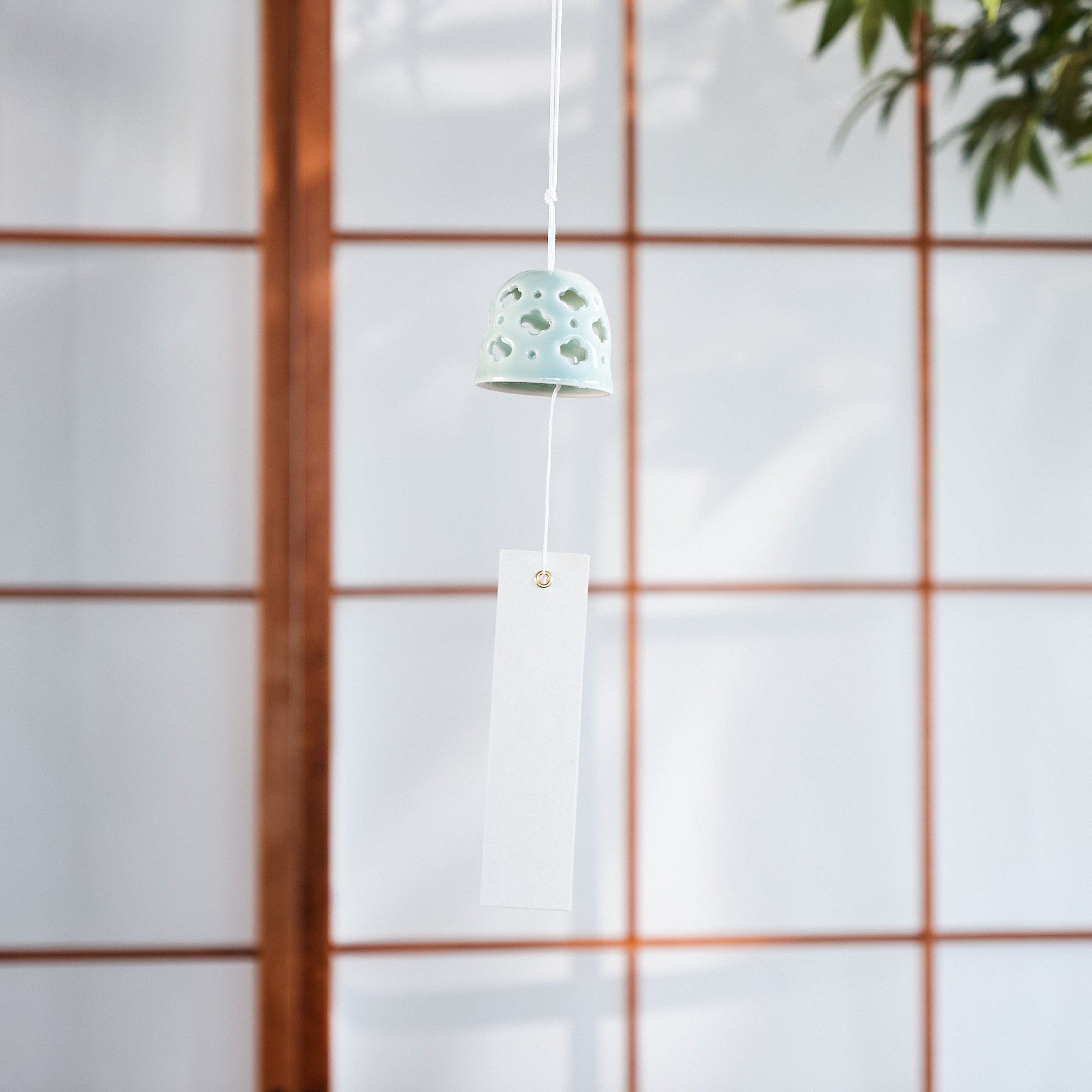 Nabeshima Celadon Mokko Cutout Wind Chime