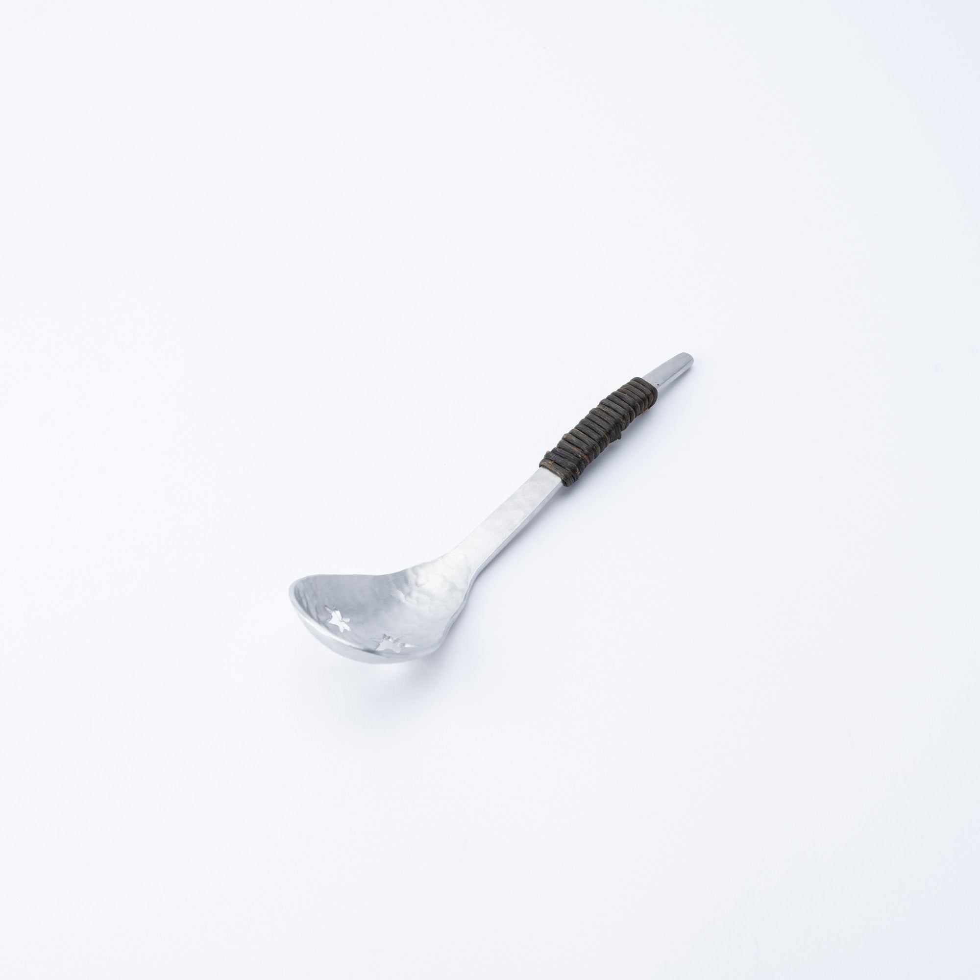 Aluminum Hammered Leaf Slotted Spoon