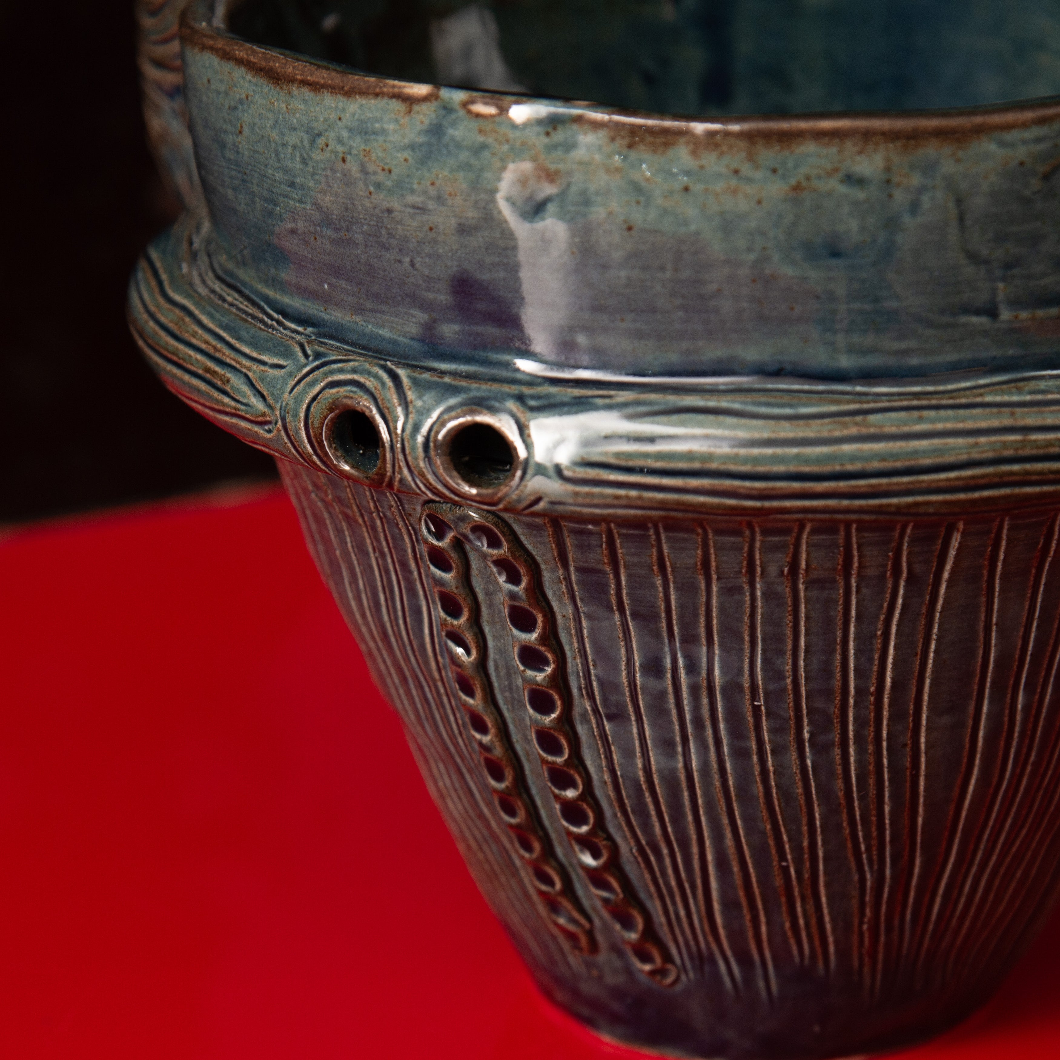 Suien Blue Jomon Cachepot