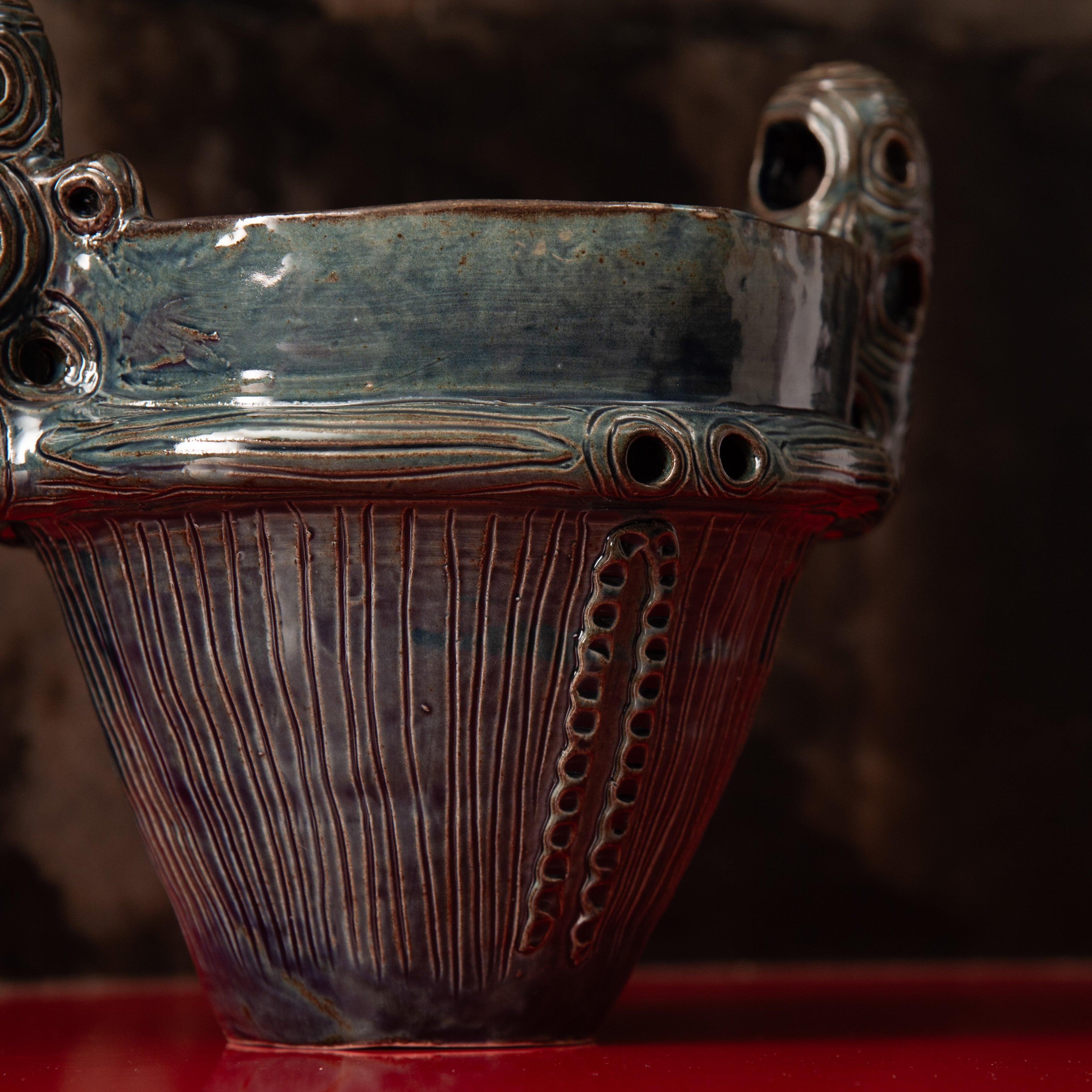 Suien Blue Jomon Cachepot