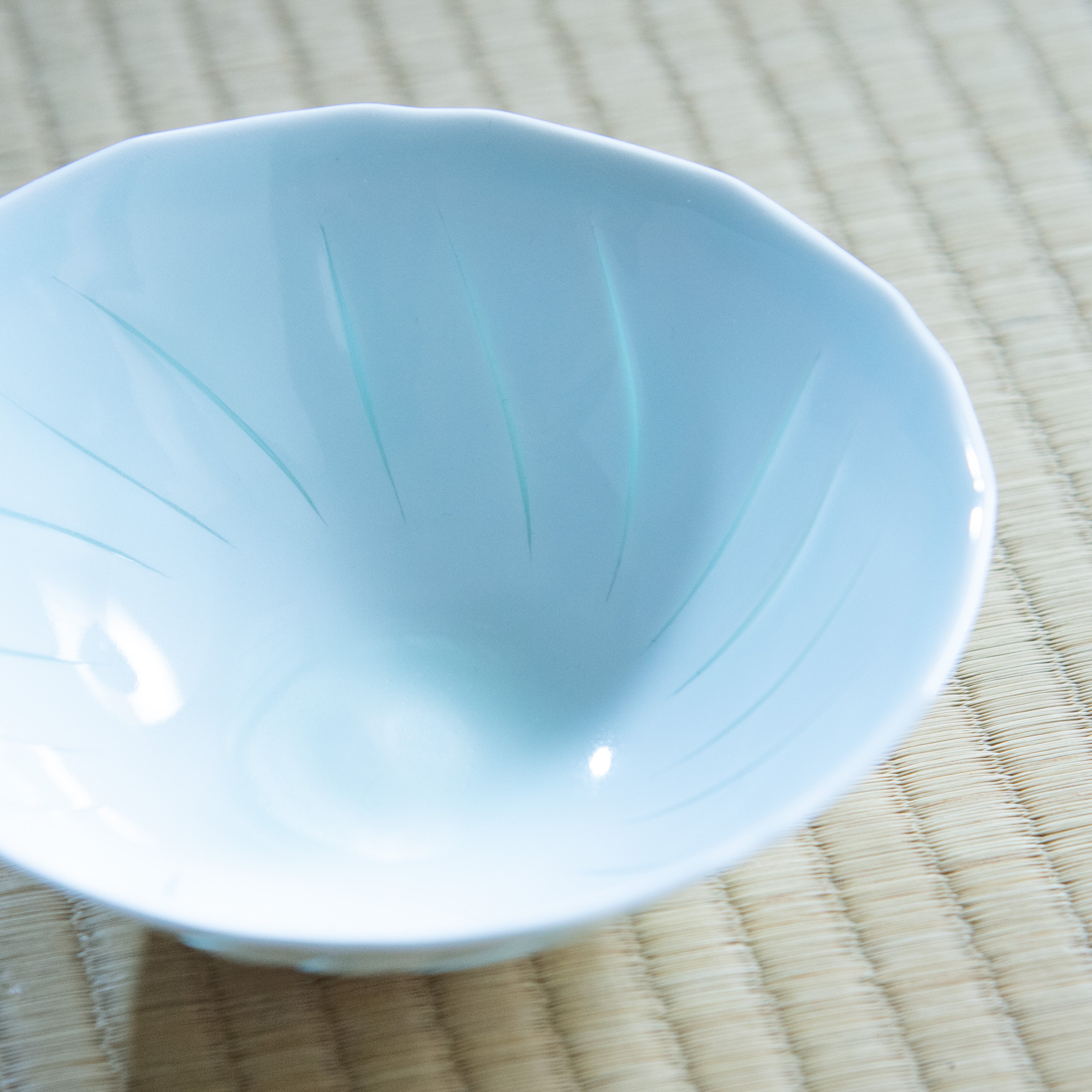 Clad in Light Faceted Matcha Bowl