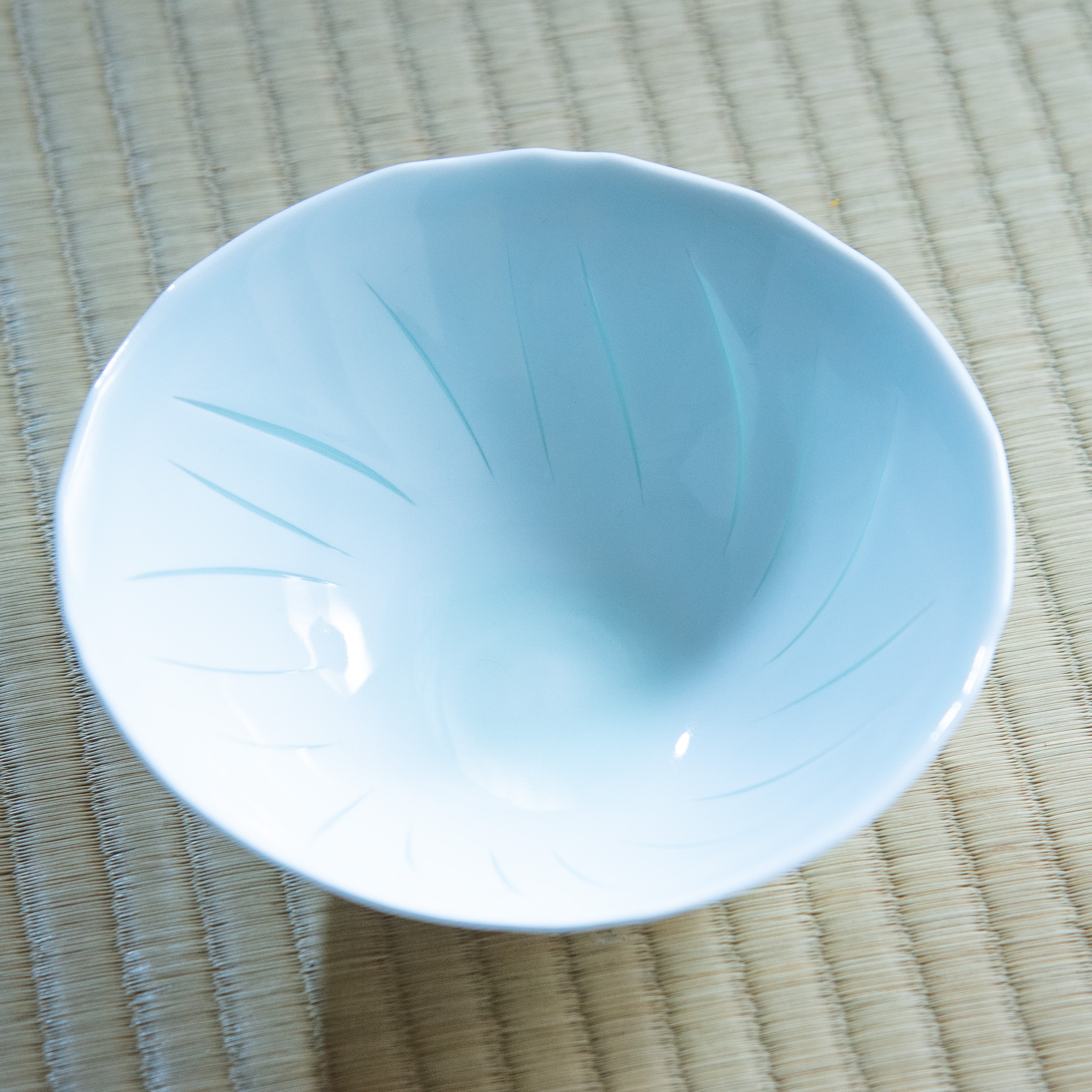 Clad in Light Faceted Matcha Bowl