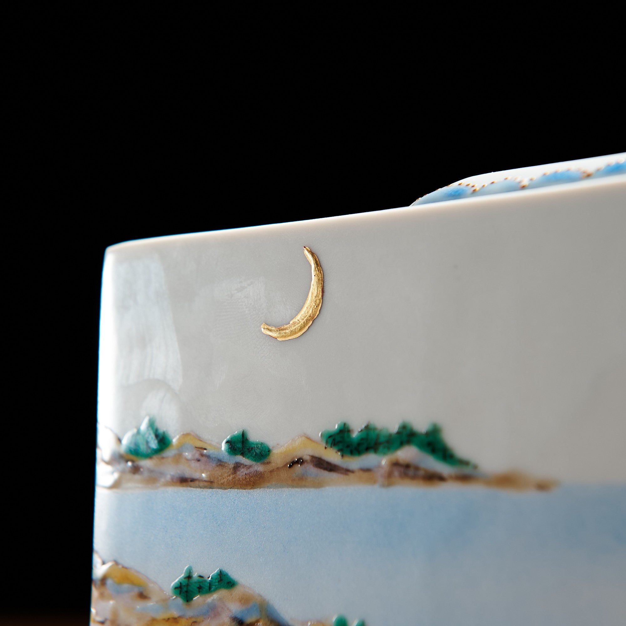 Moonlit Lake and Bird Vase