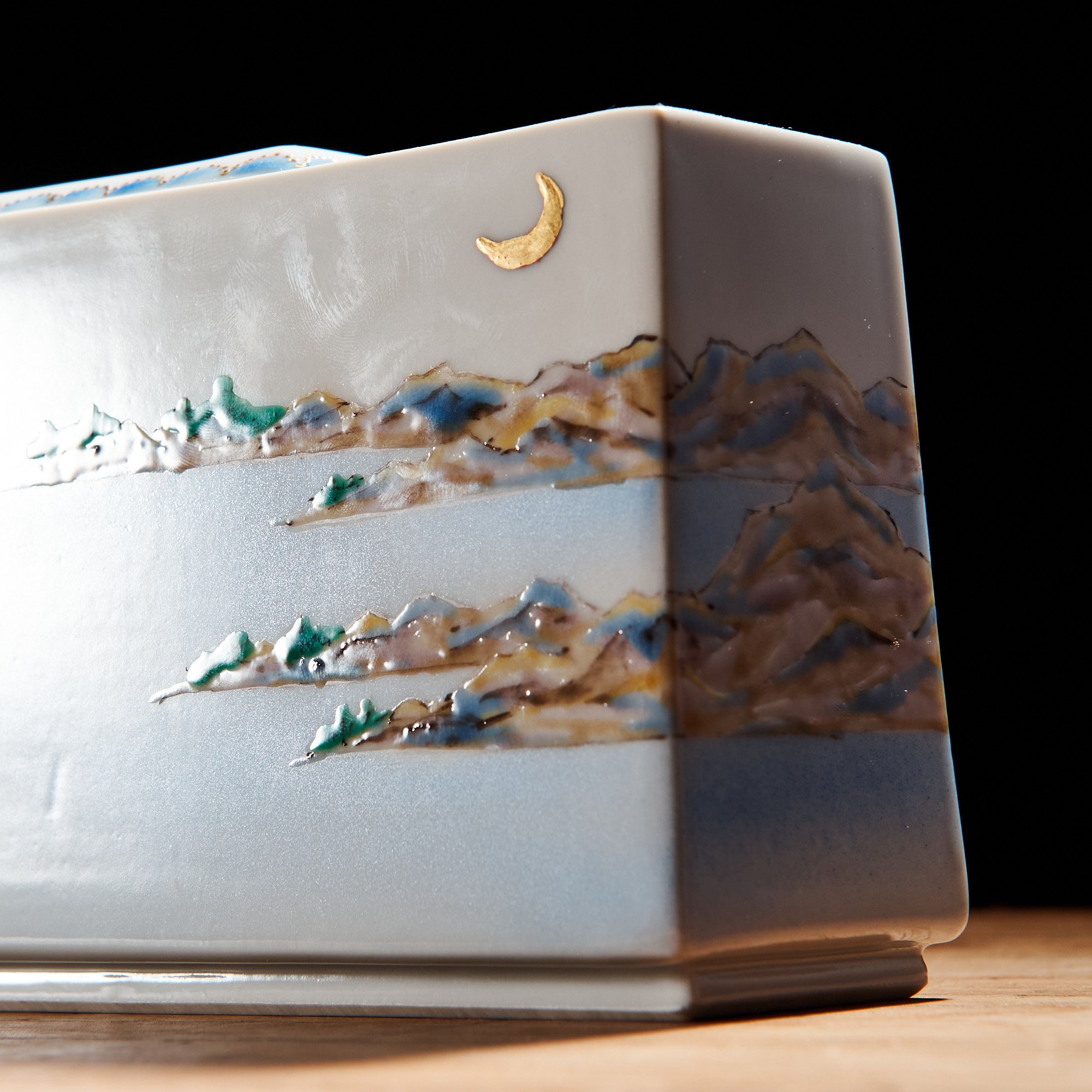 Moonlit Lake and Bird Vase